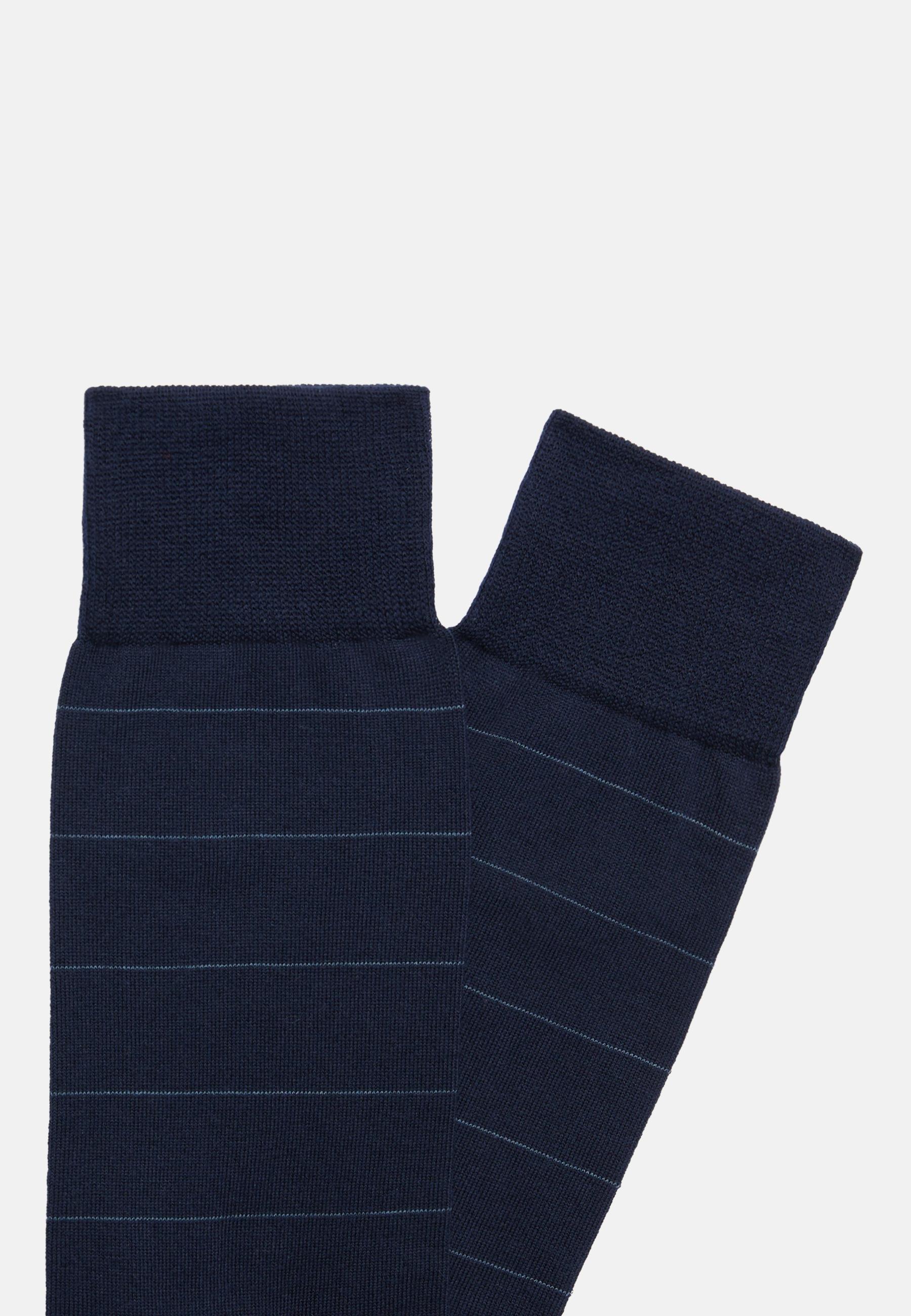 Navy Striped Organic Cotton Socks, , large image number 2