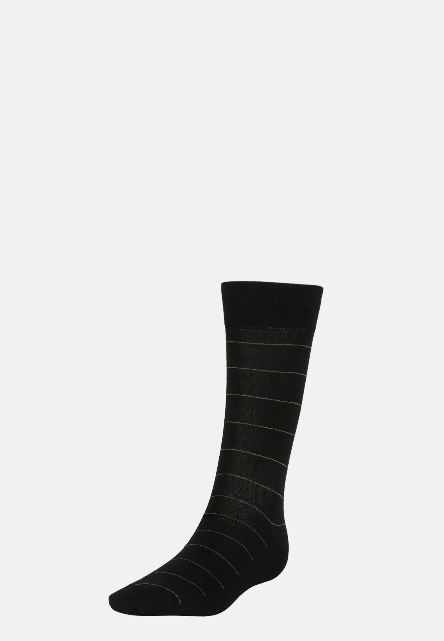 Black Striped Organic Cotton Socks, 3901_BLAC, large image number 0