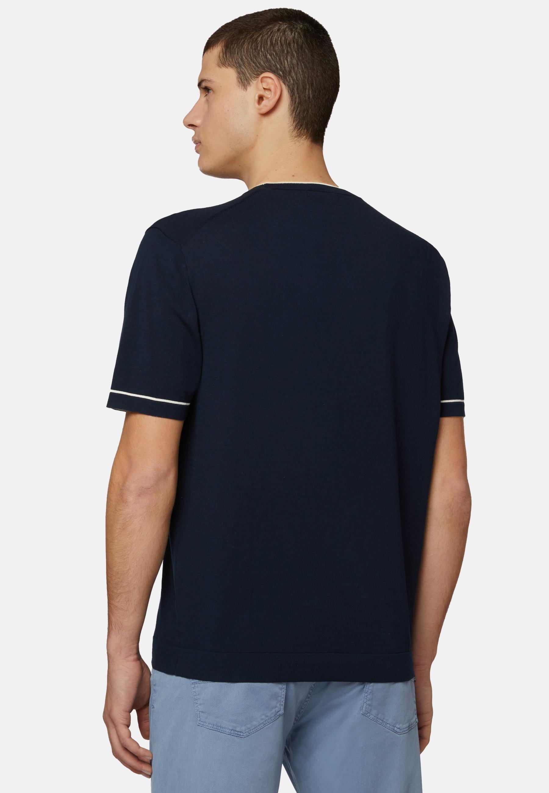Boggi Milano - Navy Cotton Crepe Knit T-Shirt
