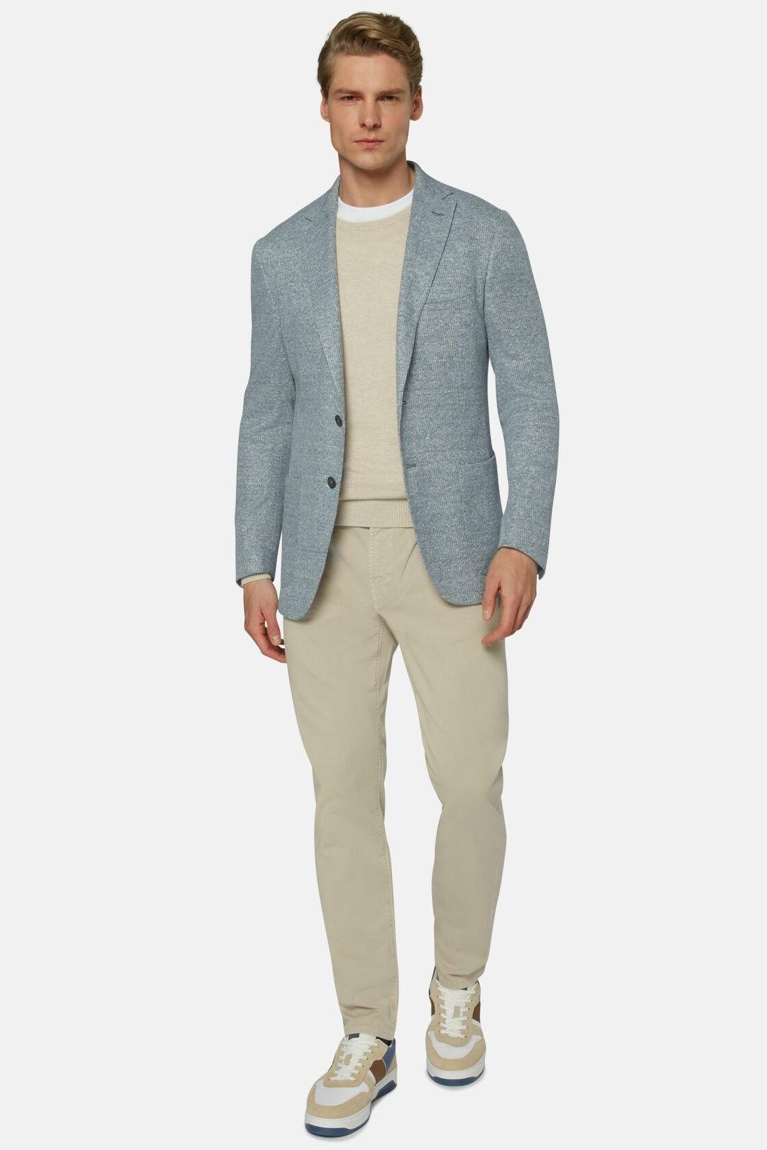 Boggi Milano - Blue Melange Linen Cotton B Jersey Jacket