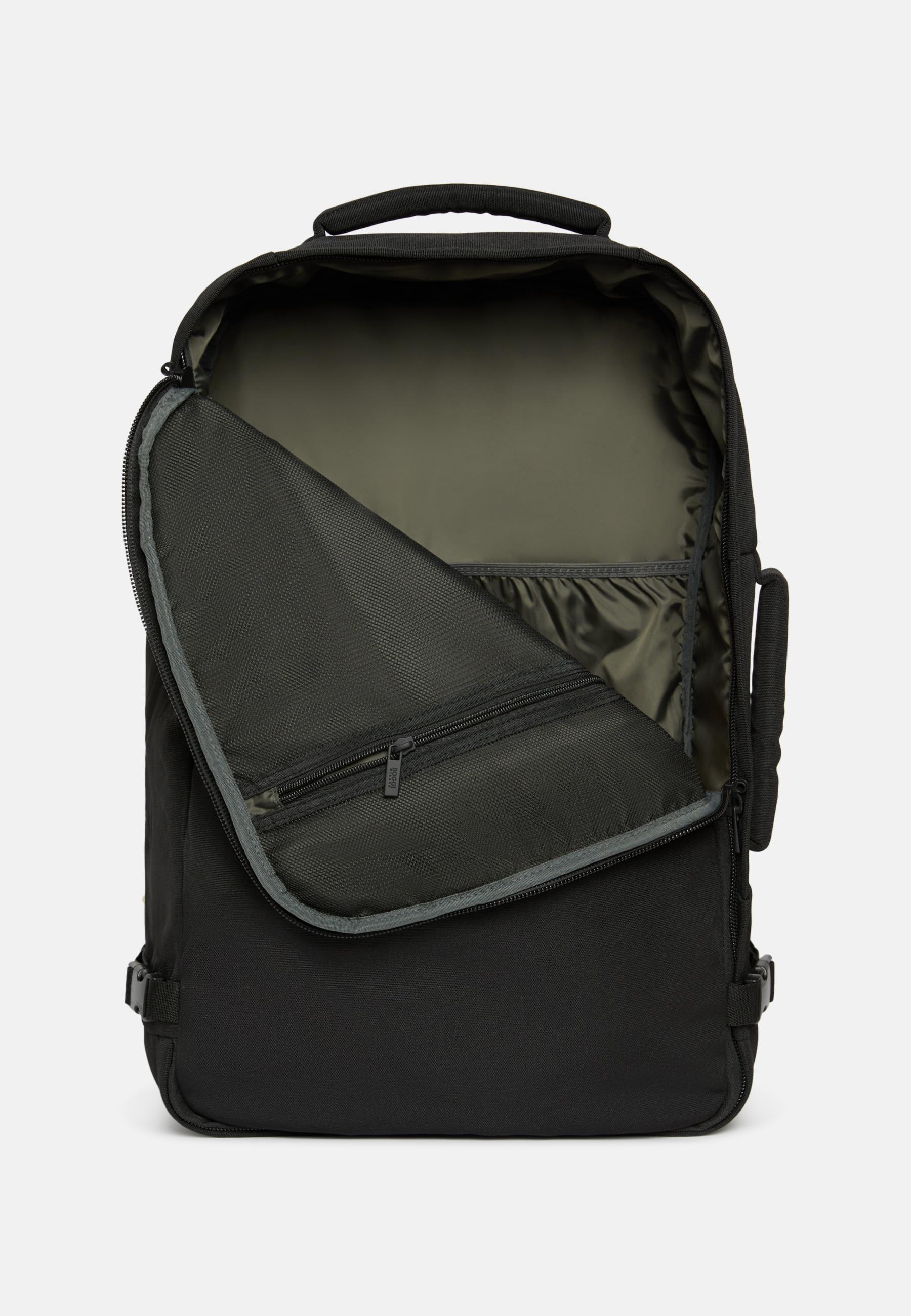 Black Recycled Fabric Cargo Travel Rucksack, , large image number 1
