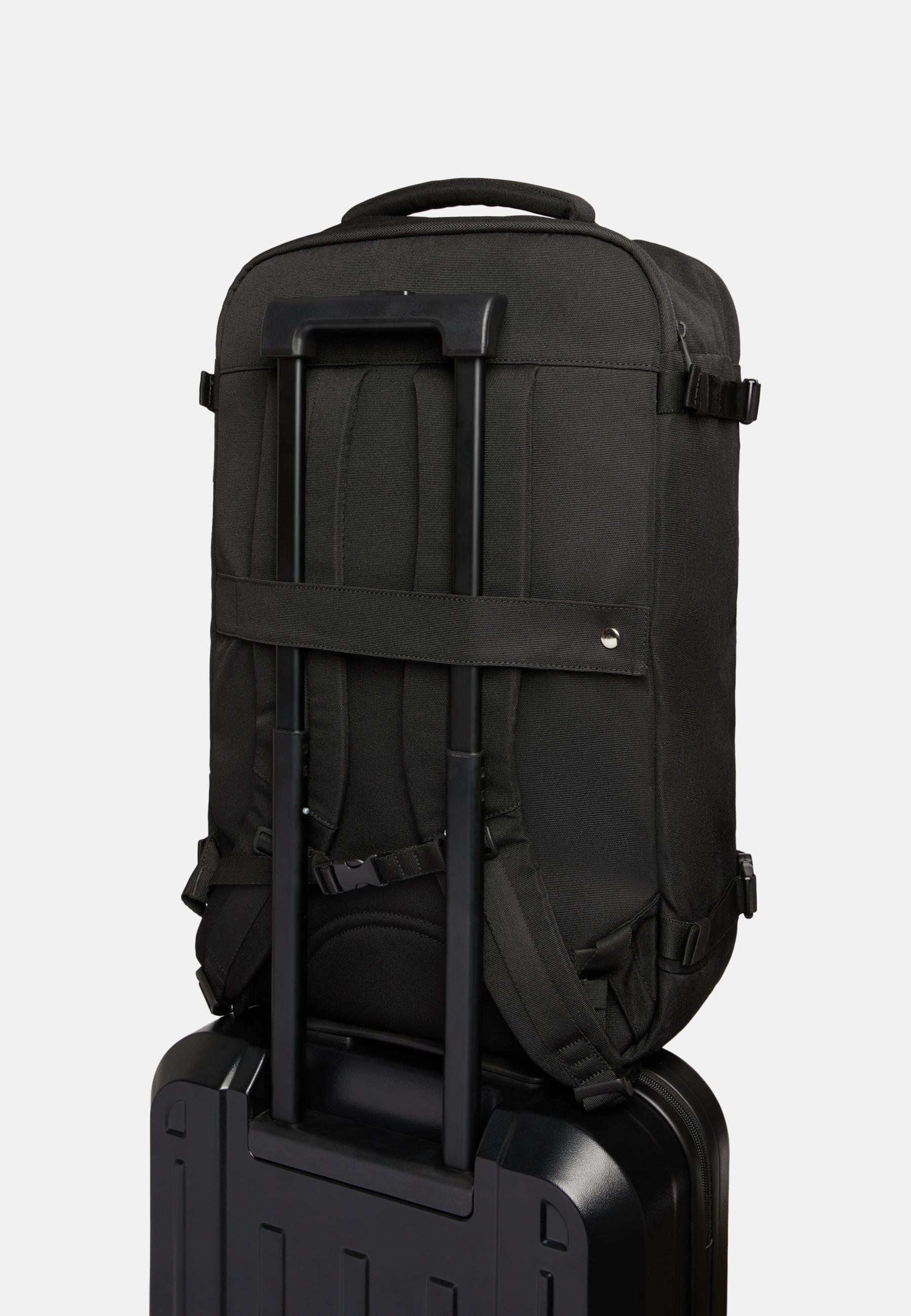 Black Recycled Fabric Cargo Travel Rucksack, , large image number 3