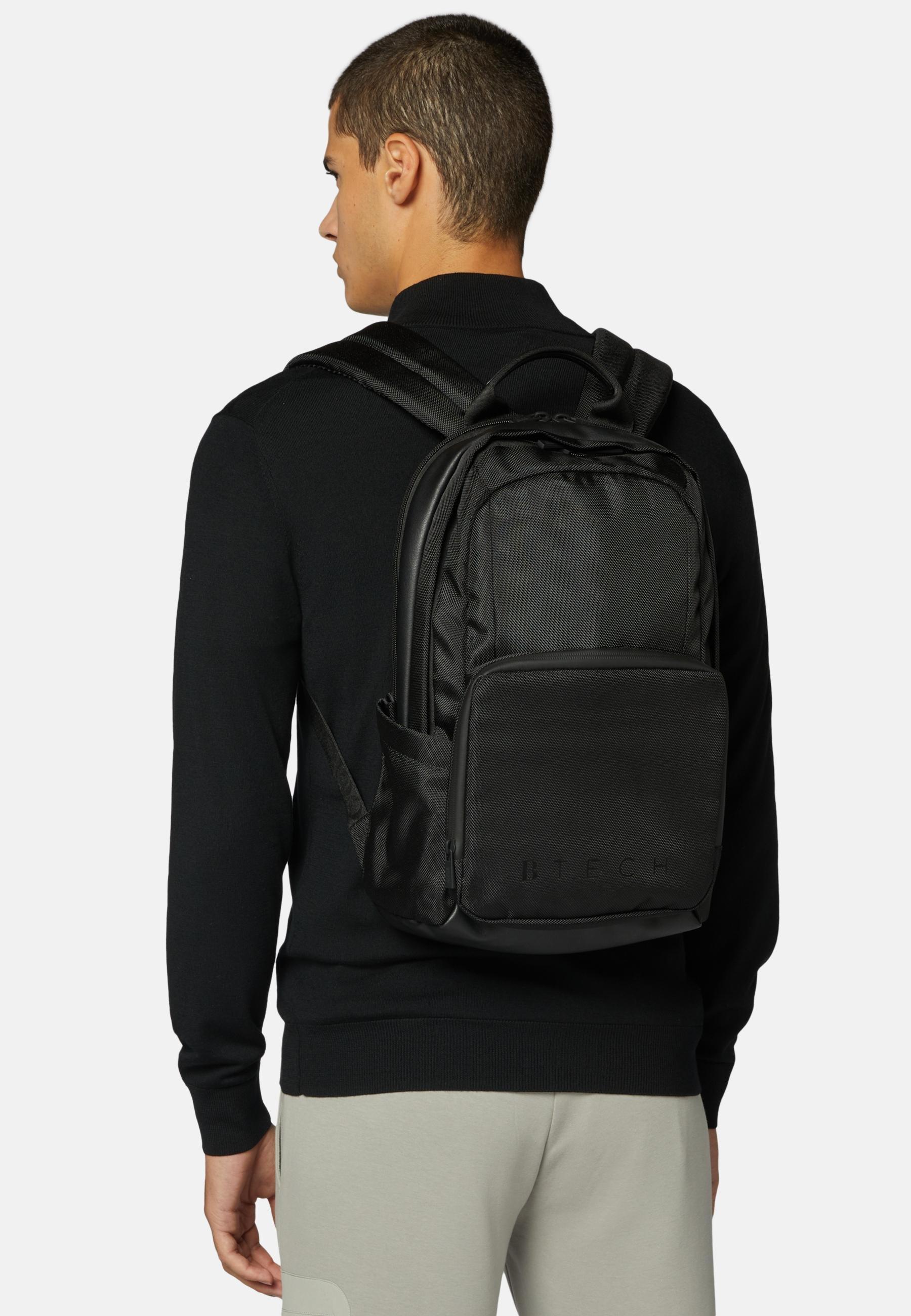 Black Recycled Technical Fabric Rucksack, 3901_BLAC, large image number 0