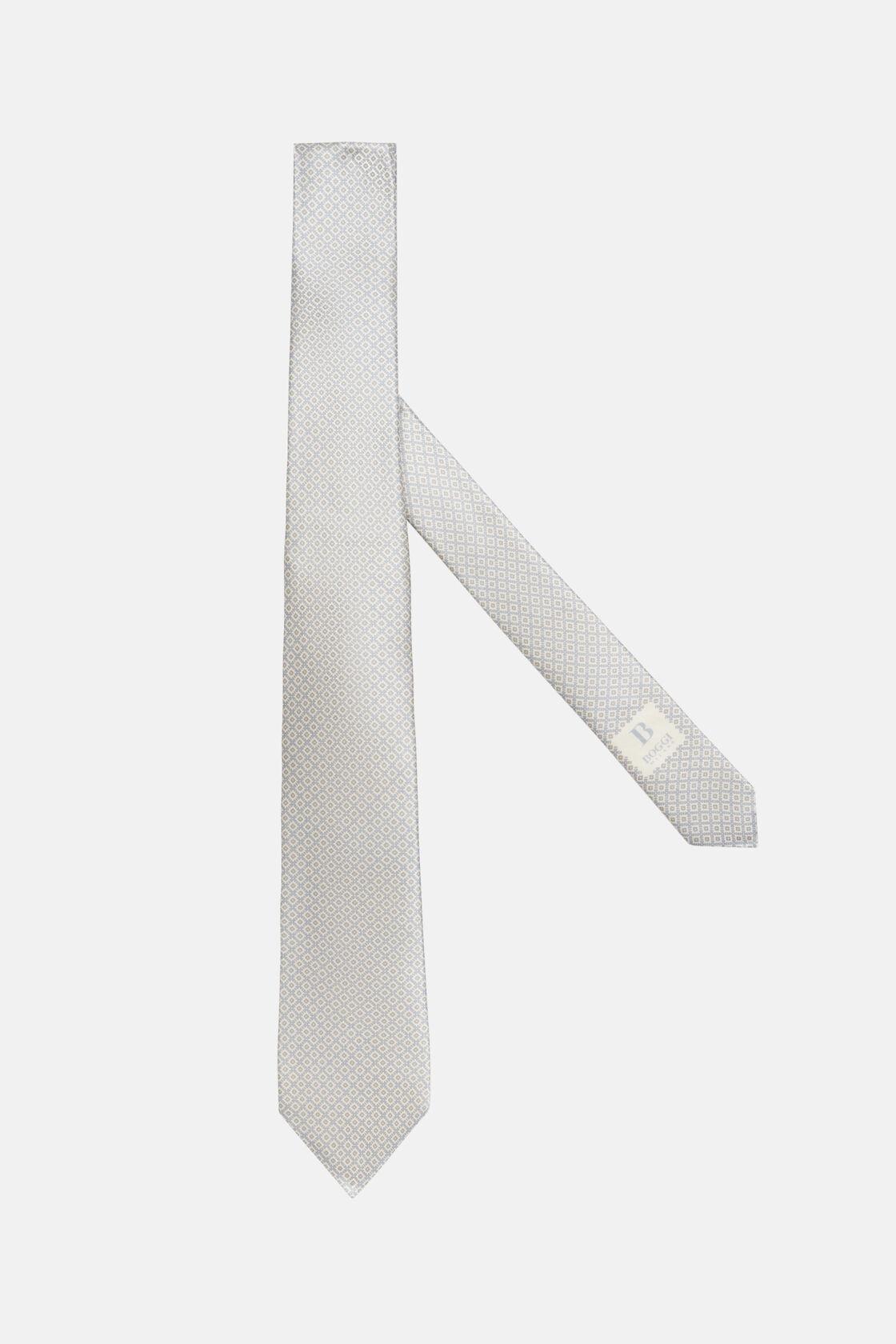 Blue Printed Silk Ceremony Tie, , large image number 0