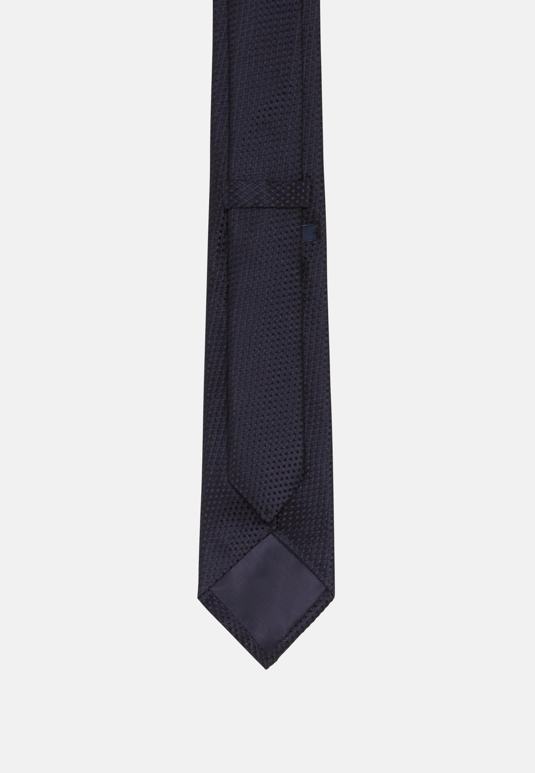 Blue Micro Design Silk Tie, Navy blue, large image number 1