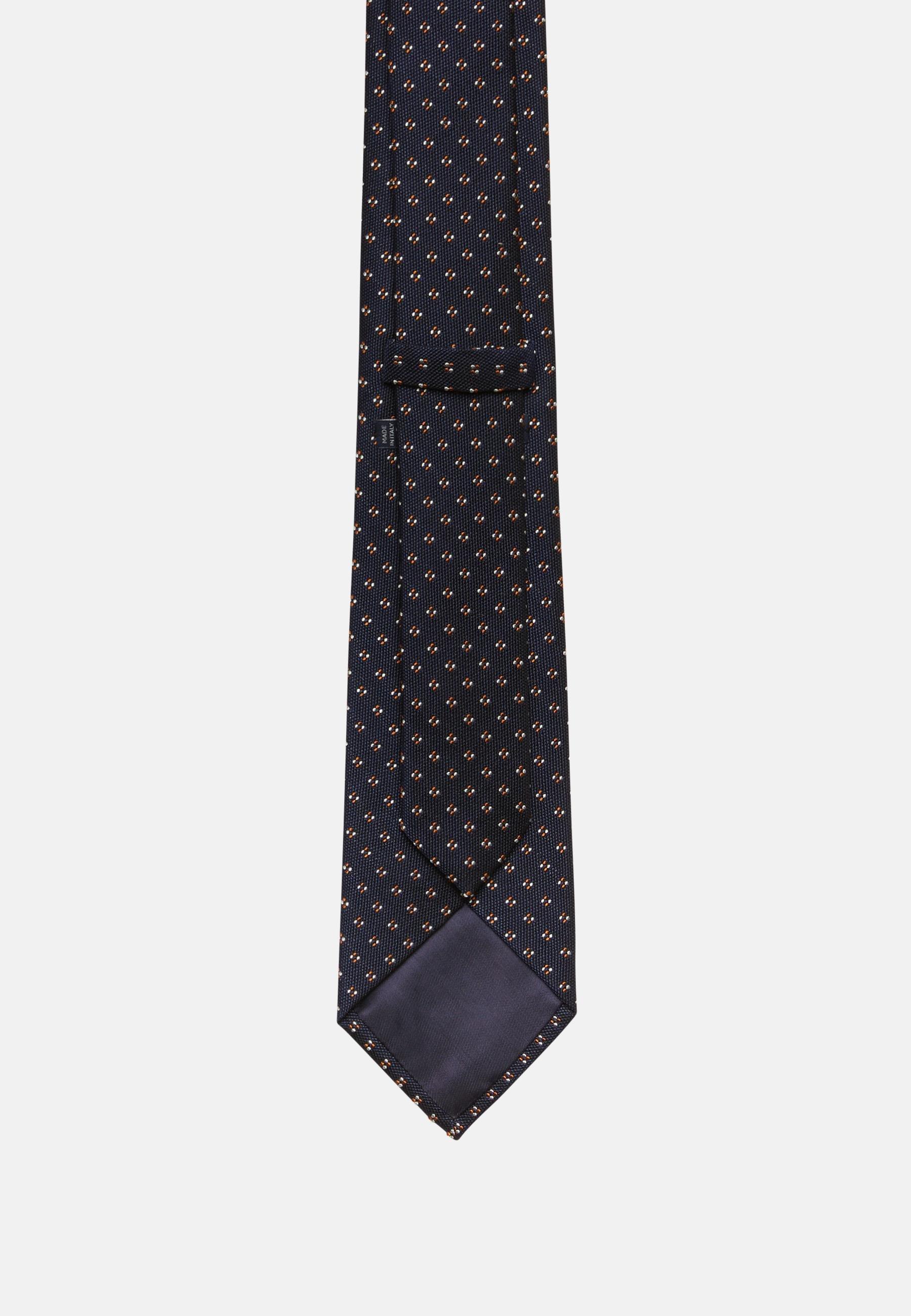 Blue Micro Design Silk Tie, , large image number 1
