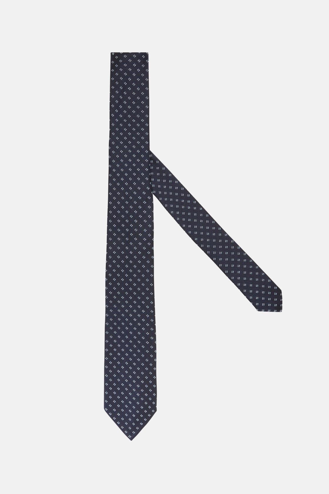 Blue Micro Design Silk Tie, , large image number 0