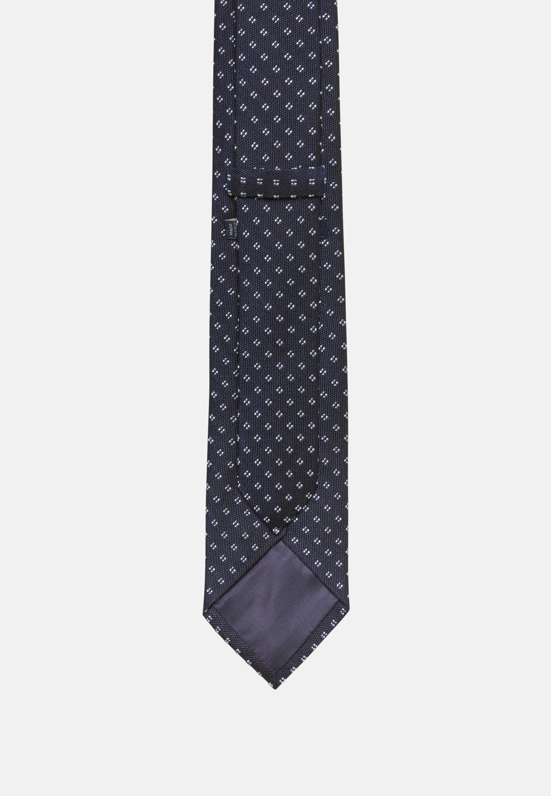 Blue Micro Design Silk Tie, , large image number 1