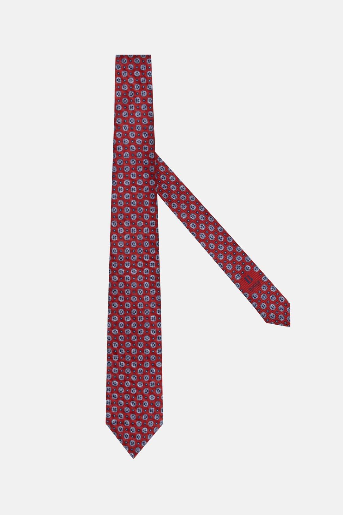 Burgundy Medallion Motifs Silk Tie, , large image number 0