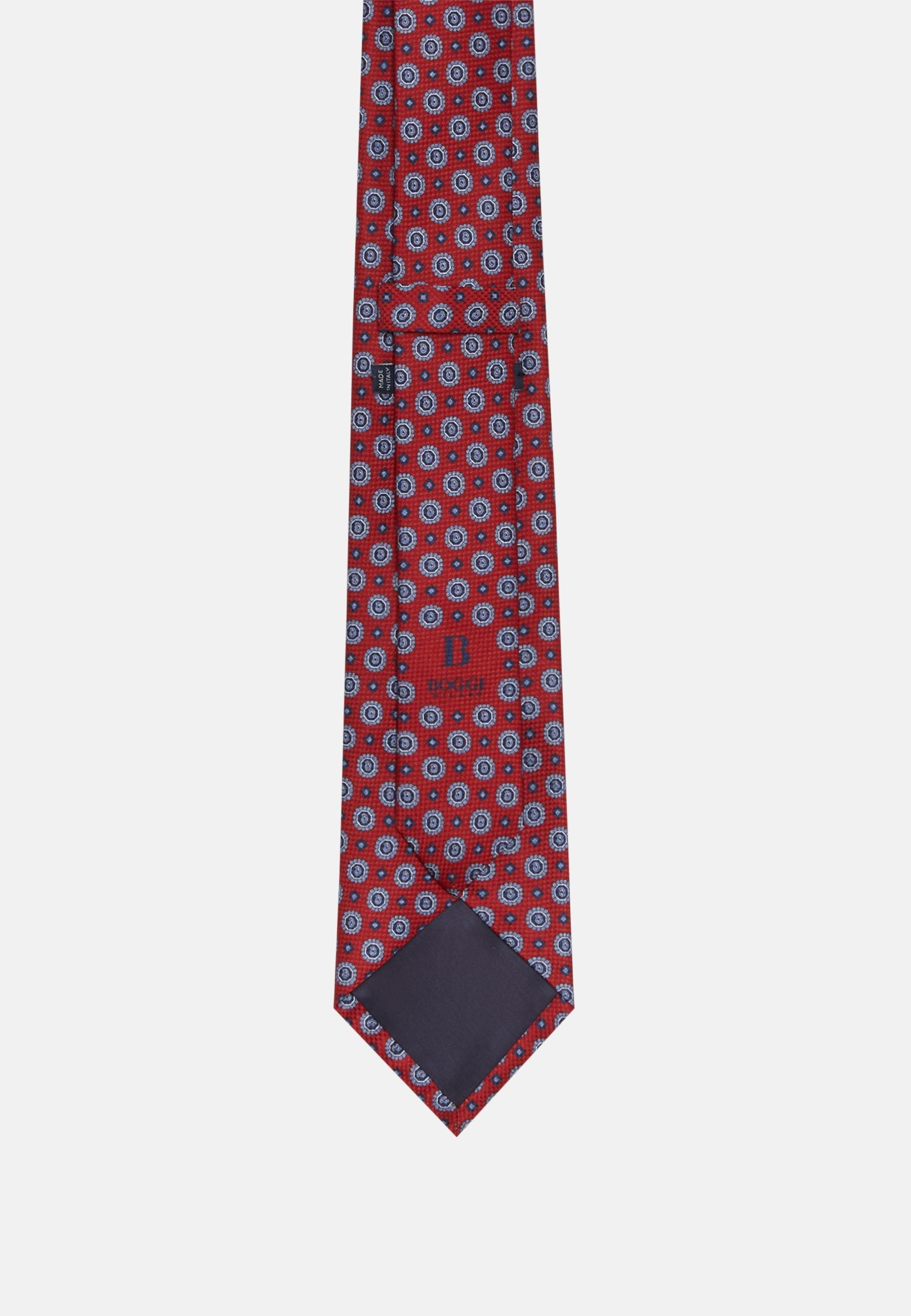 Burgundy Medallion Motifs Silk Tie, , large image number 1