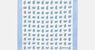 Blue Paisley Silk Pocket Square, , large image number 0