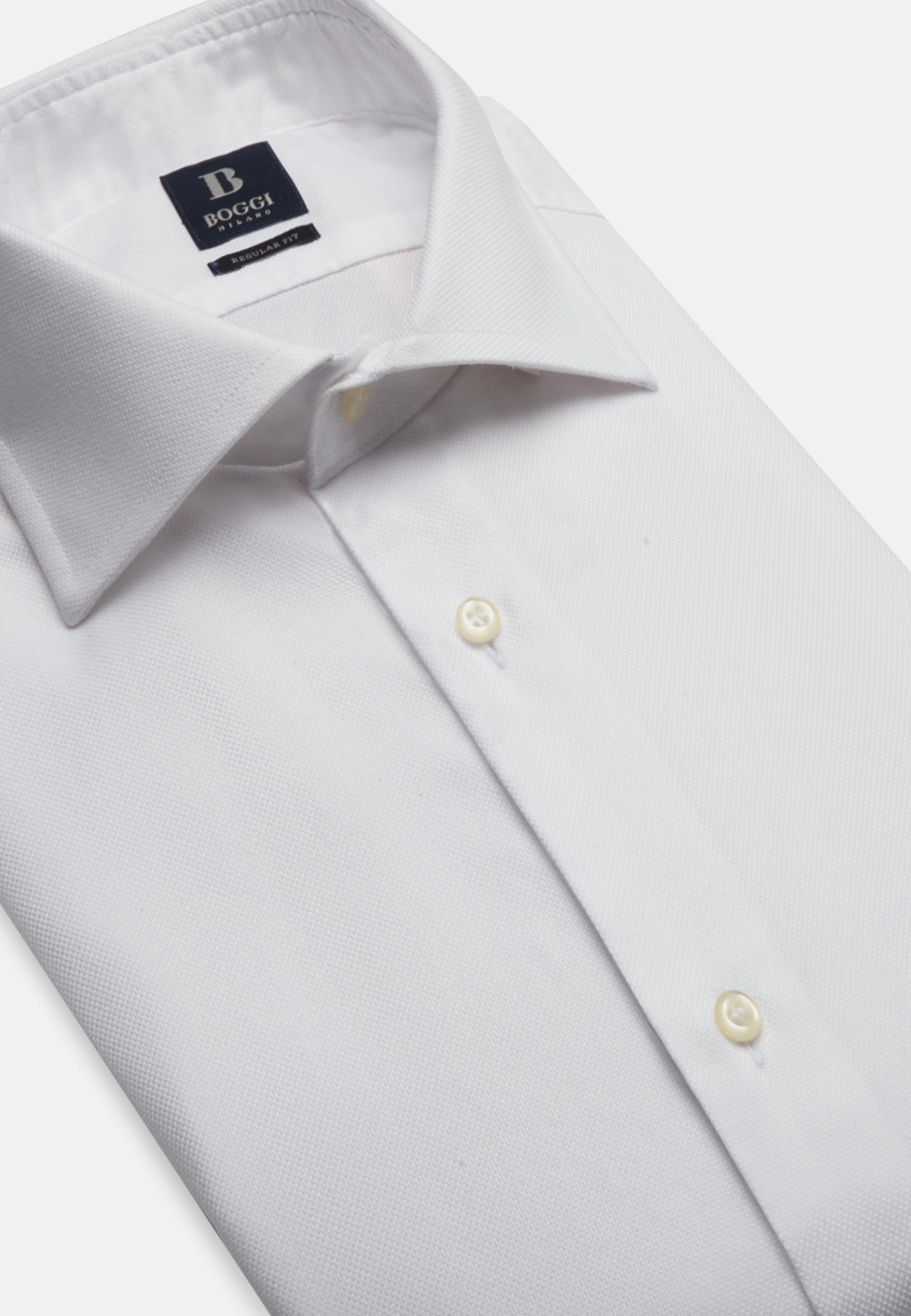 Boggi Milano - White Cotton Dobby Shirt