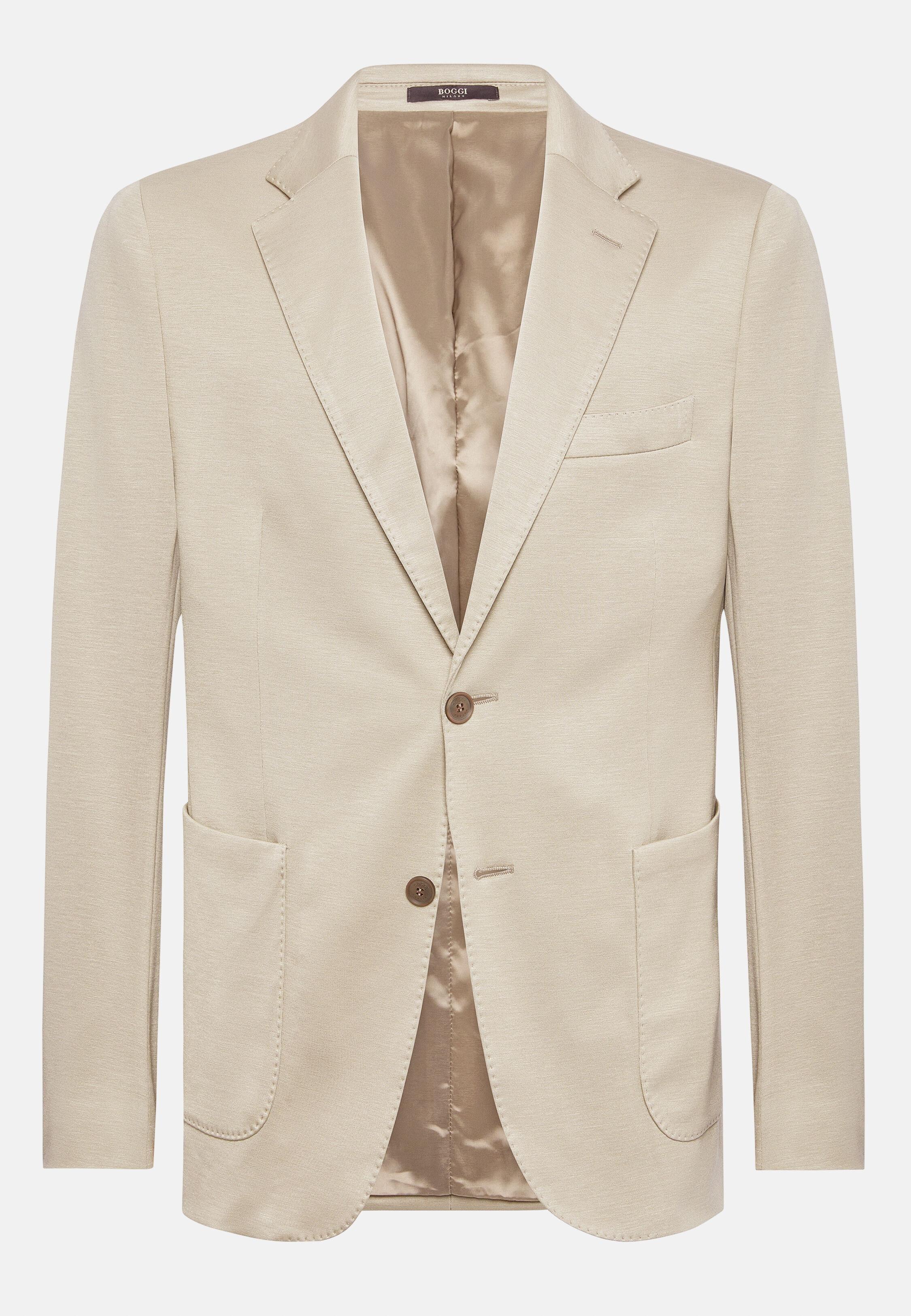 Beige Tailored Blazer Formal, 3901_SAND, large image number 3