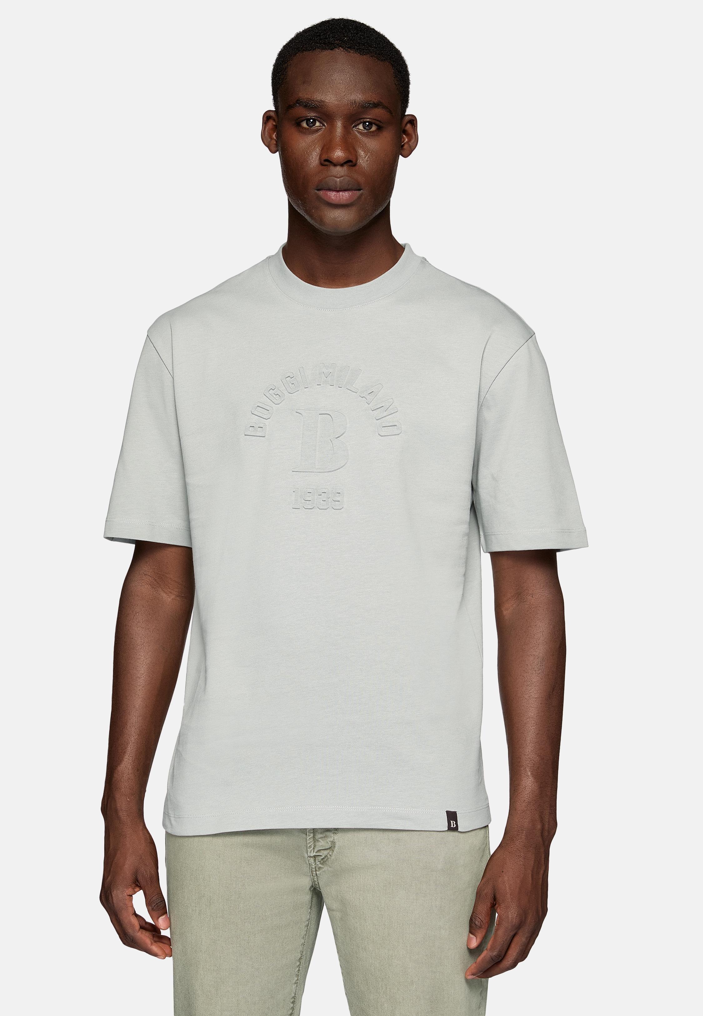 Grey Embossed Casual T-Shirt, , large image number 1