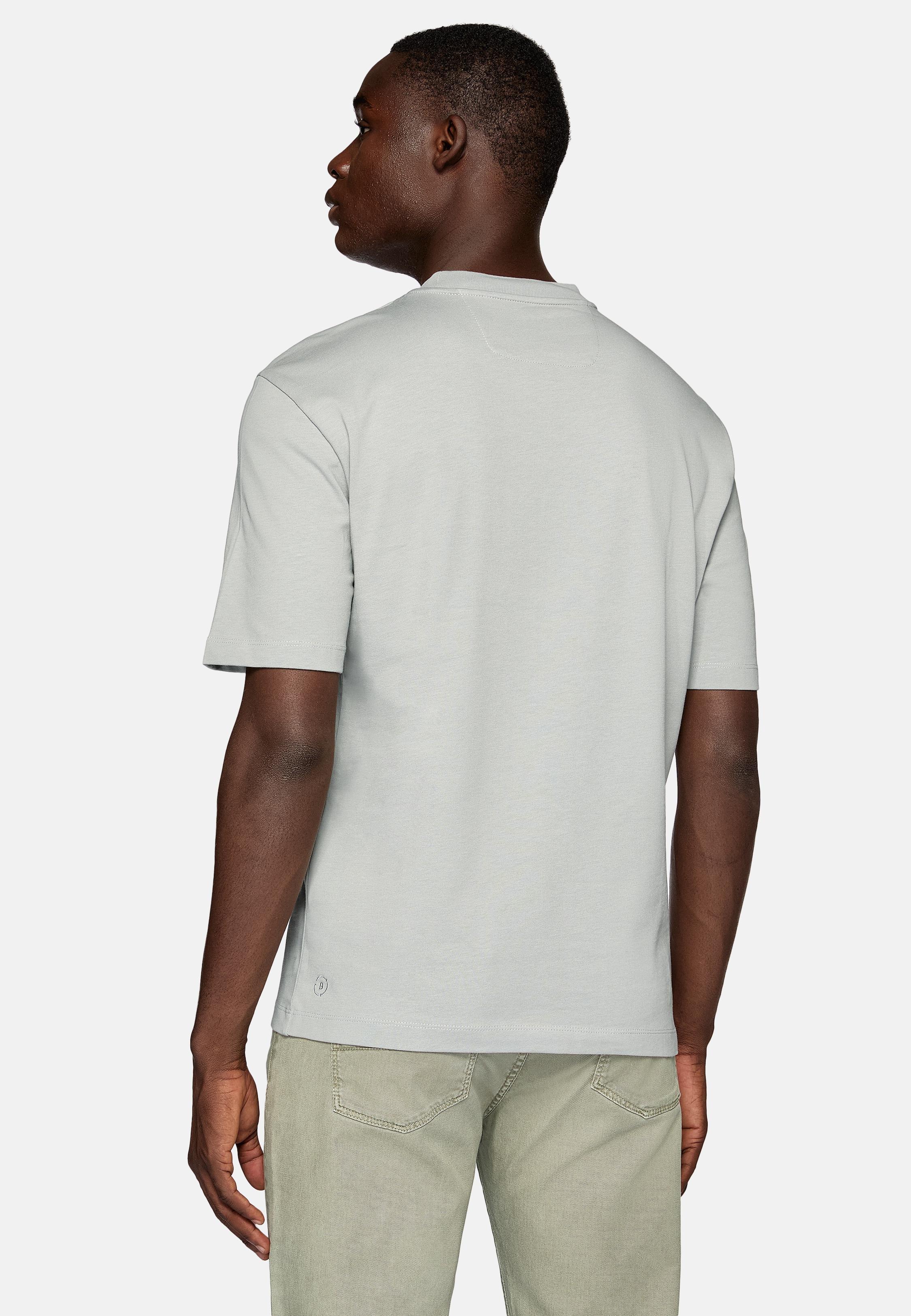Grey Embossed Casual T-Shirt, 3901_GREY, large image number 4