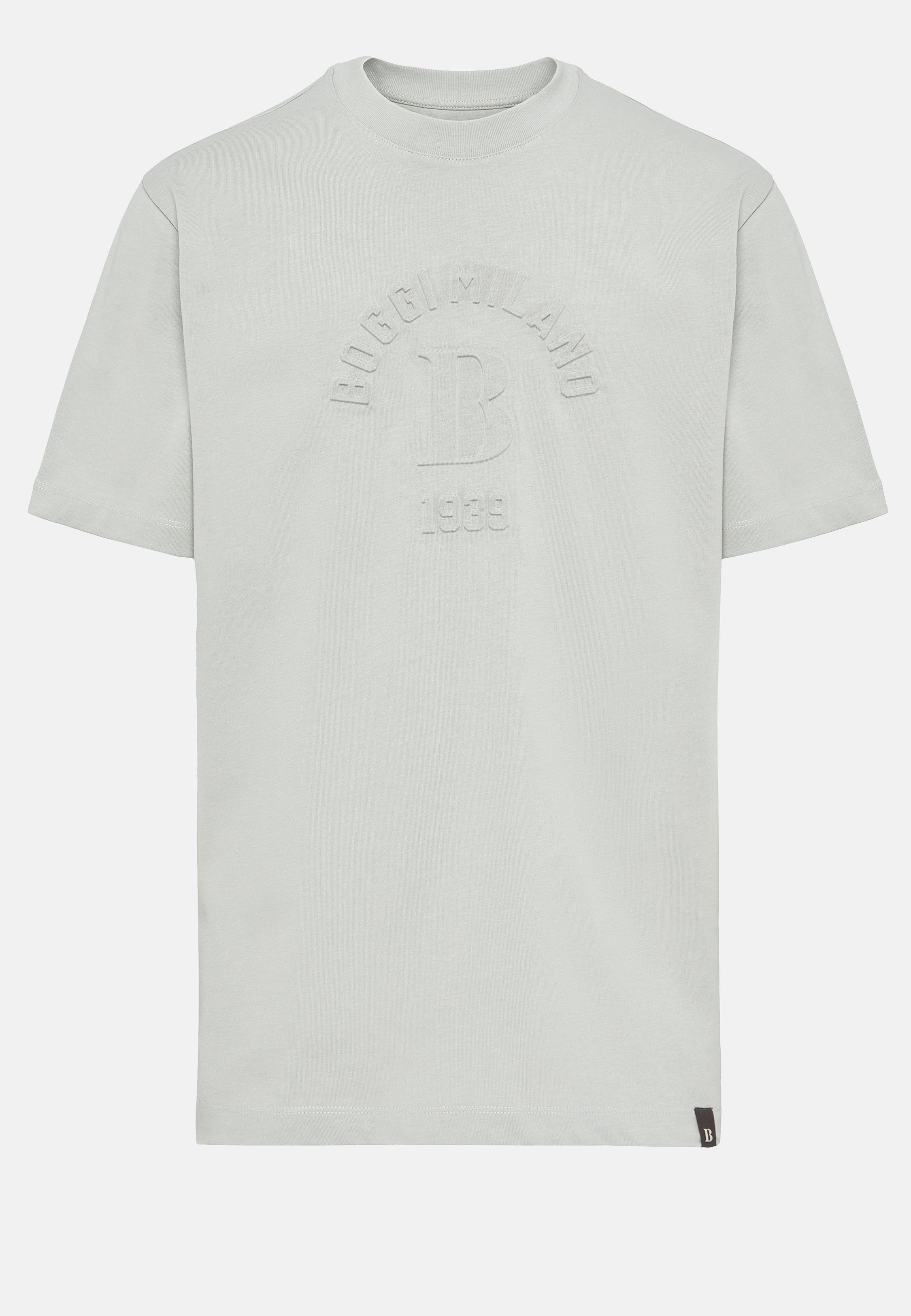 Grey Embossed Casual T-Shirt, Grey, large image number 7