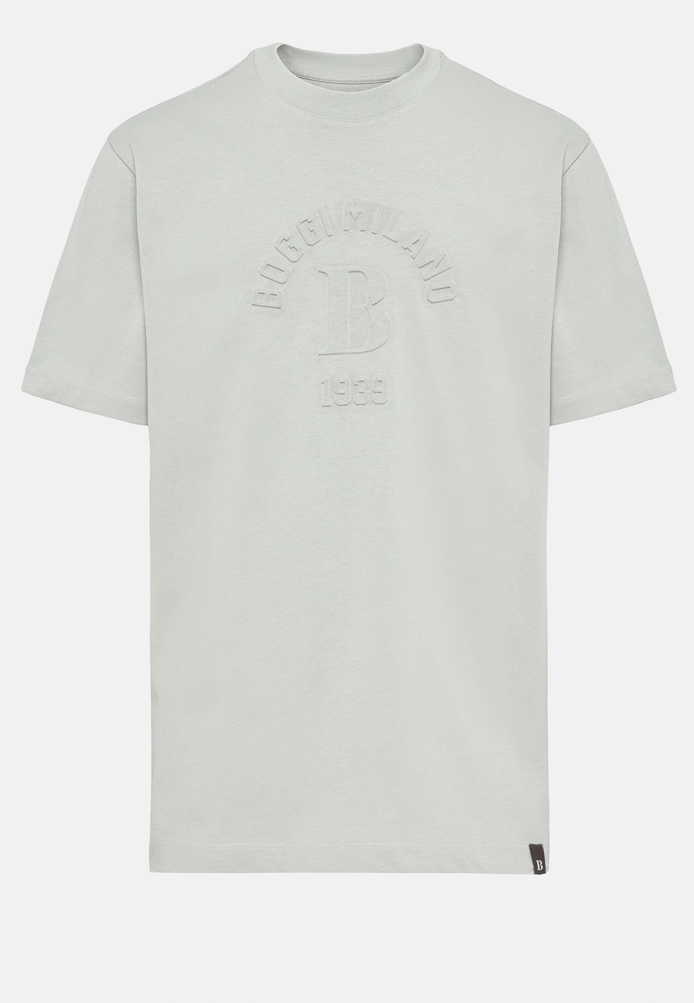 Grey Embossed Casual T-Shirt, Grey, large image number 8