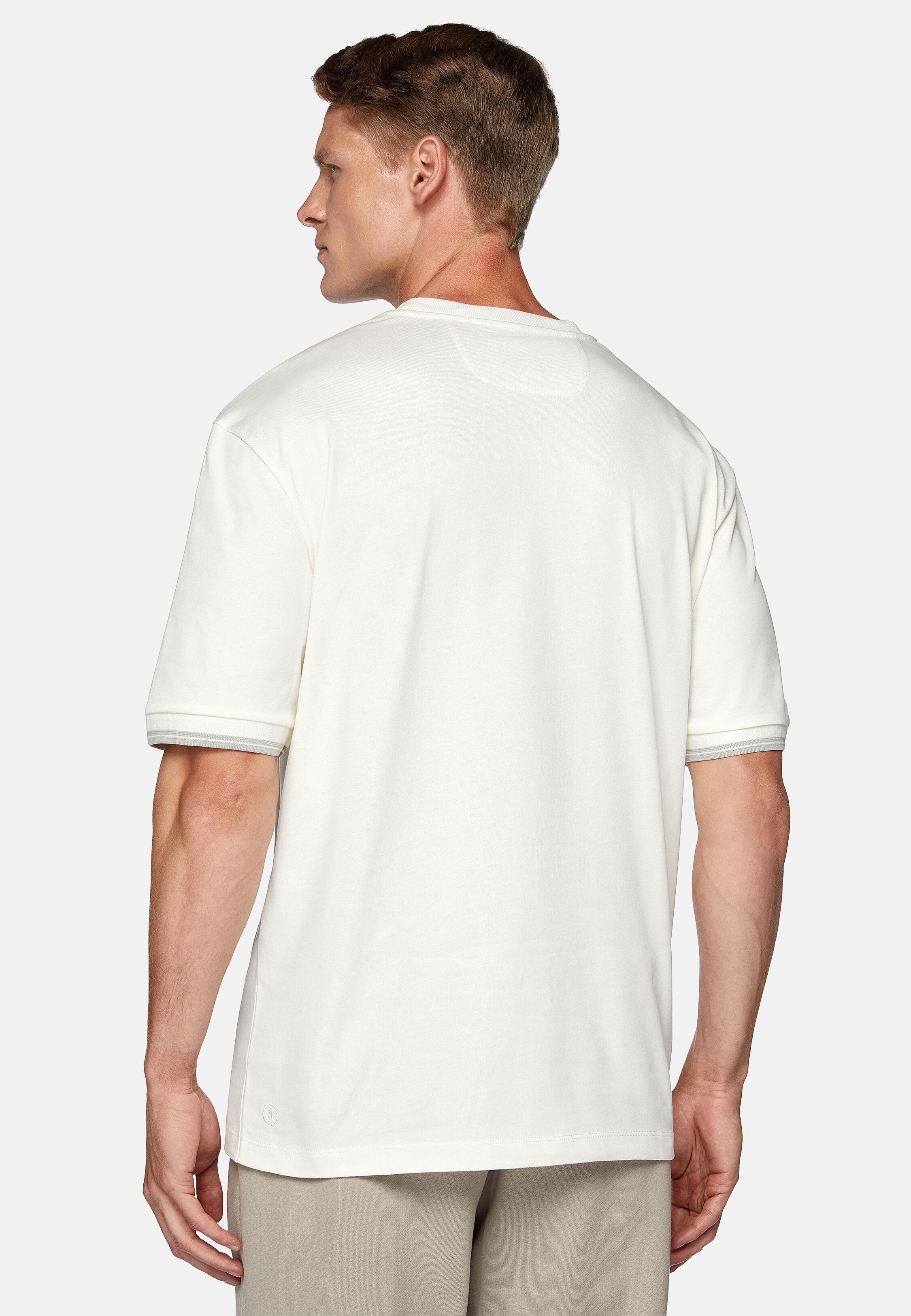 White Embossed Basic T-Shirt, White, large image number 3