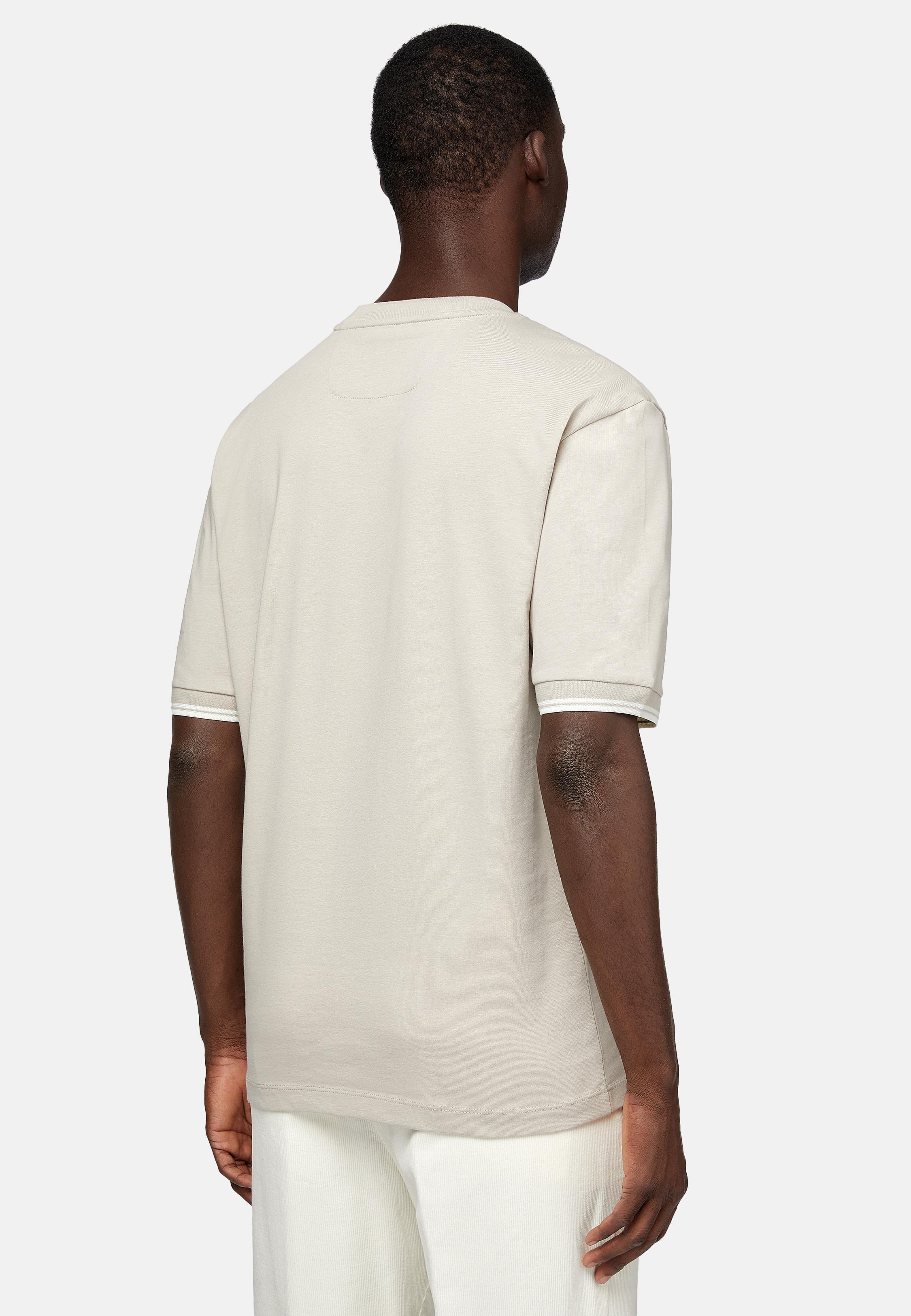Beige Organic Cotton Blend T-Shirt, , large image number 3