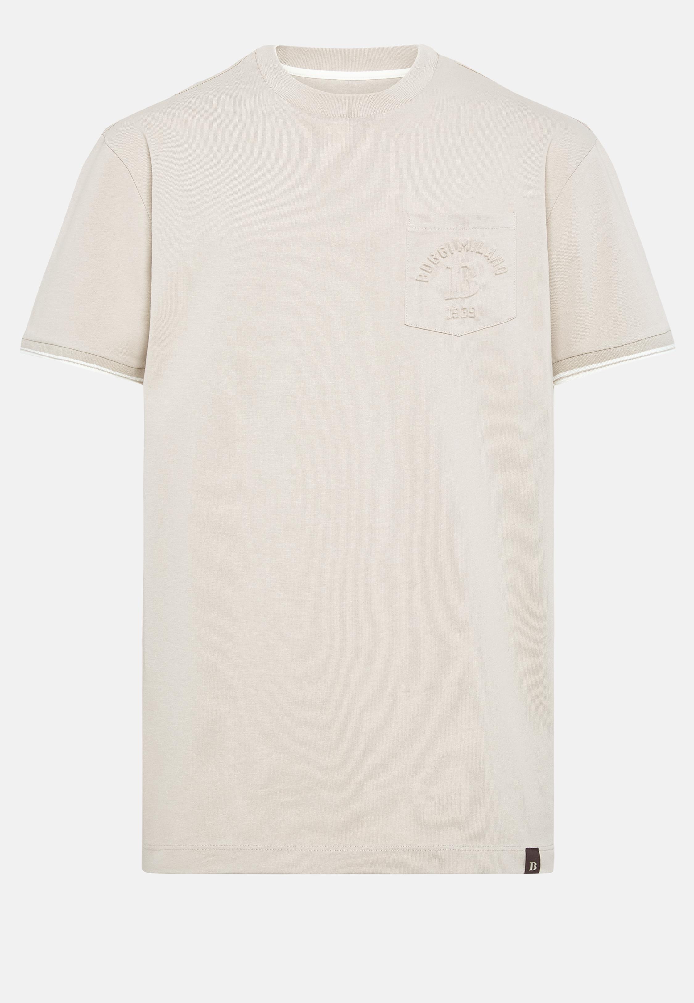 Beige Organic Cotton Blend T-Shirt, , large image number 5