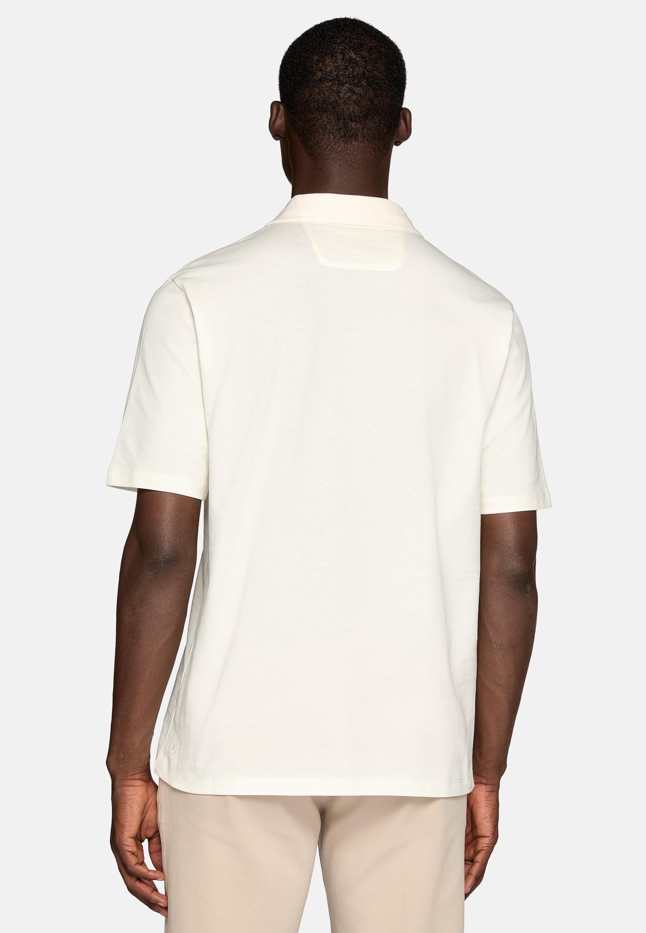 White Solid Jersey Polo Shirt, , large image number 3