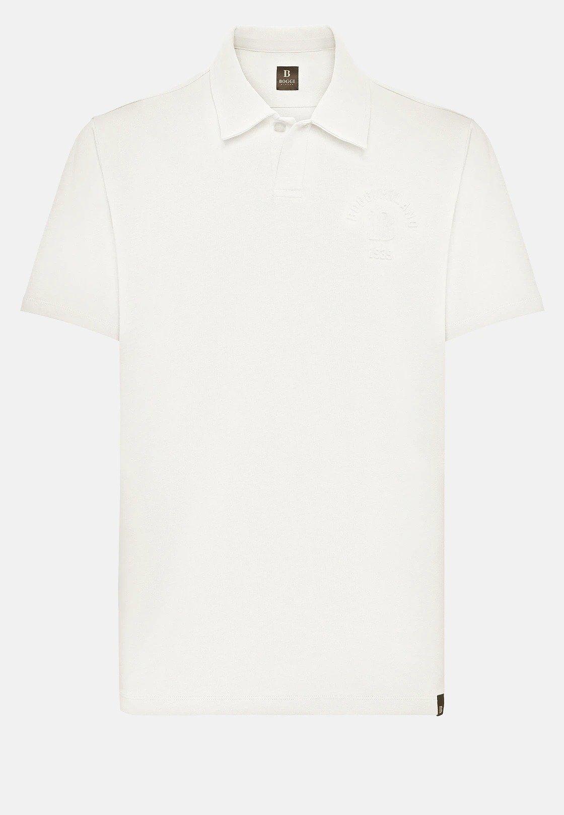 White Solid Jersey Polo Shirt, , large image number 4
