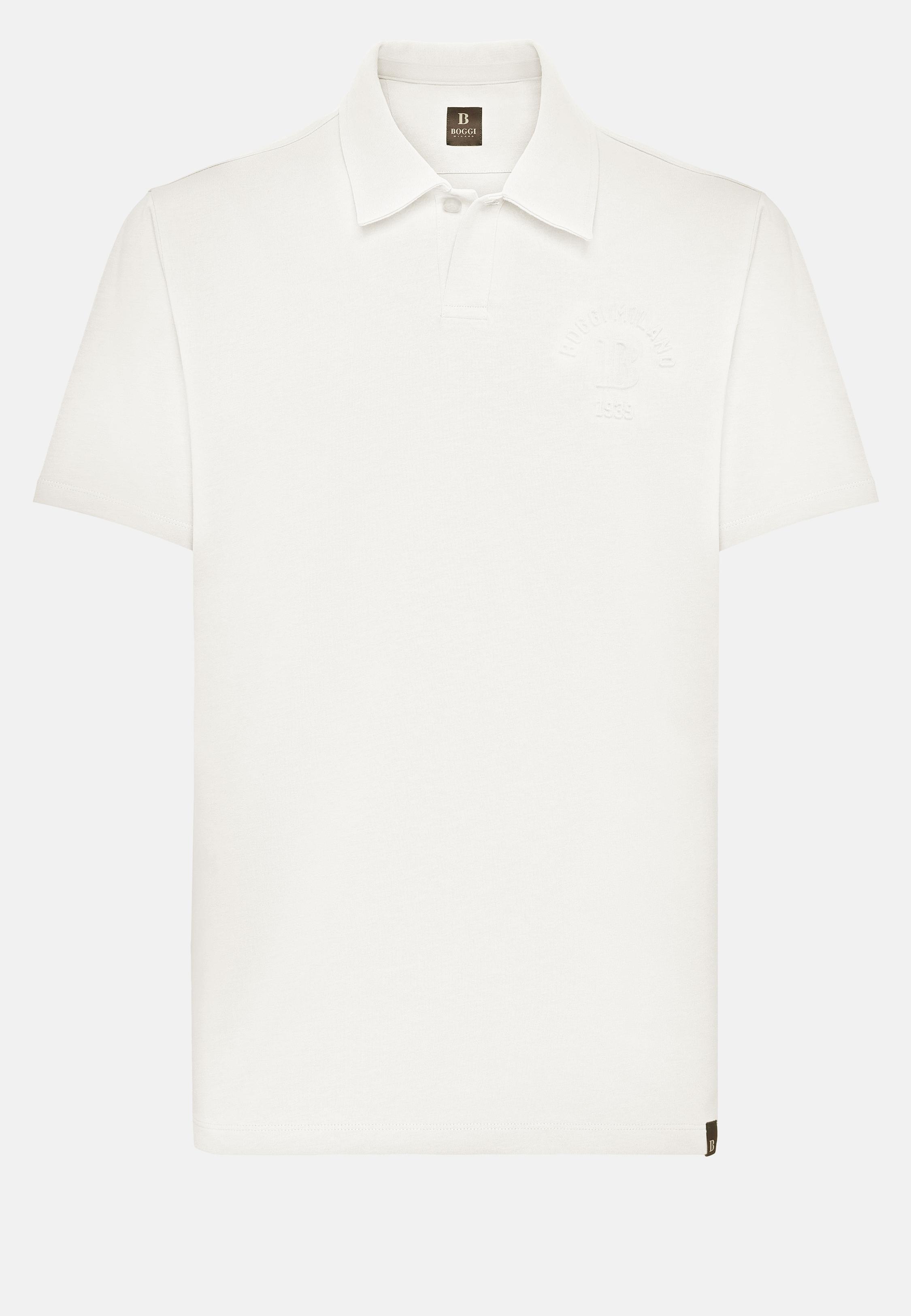 White Solid Jersey Polo Shirt, , large image number 6