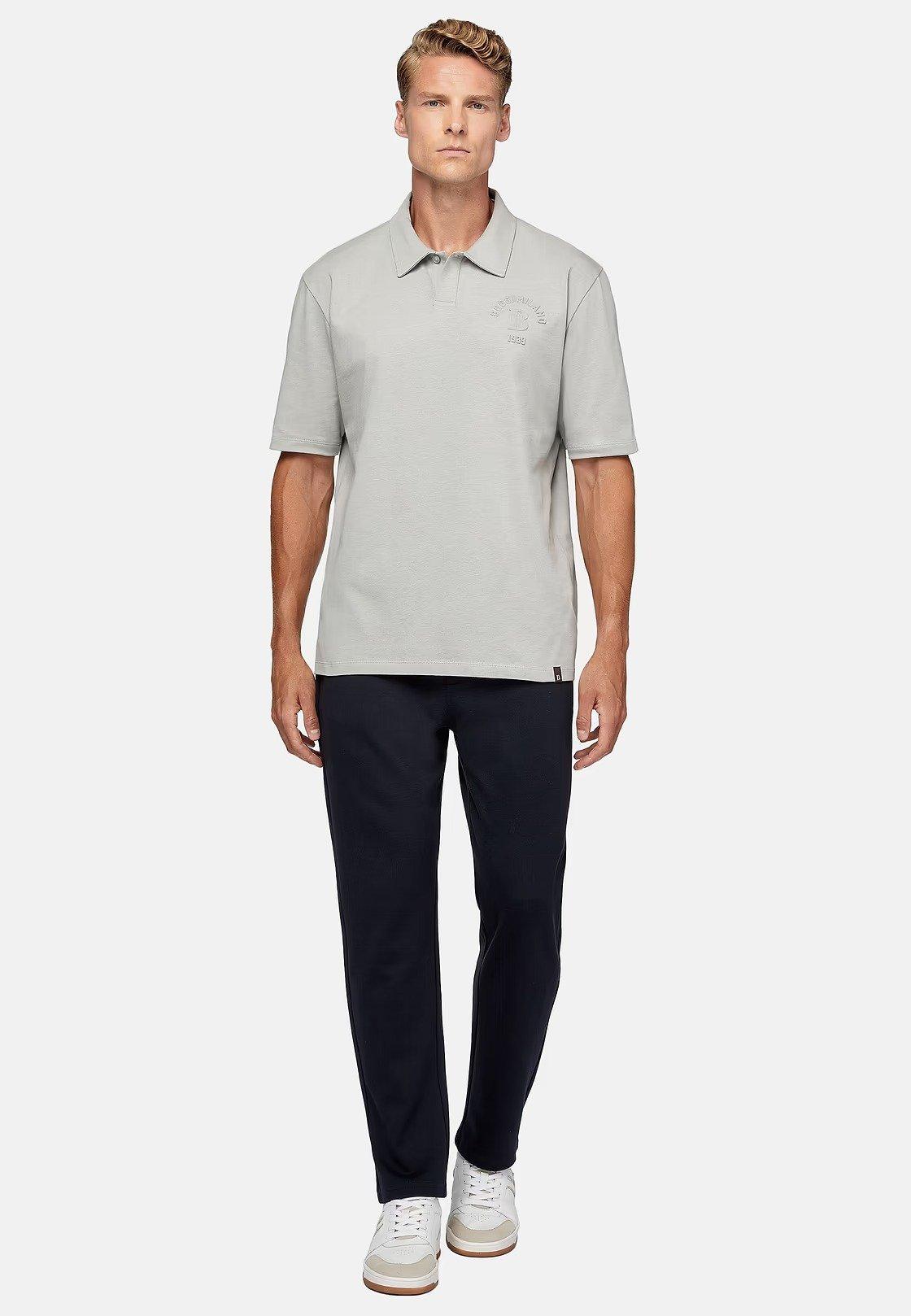 Grey Plain Jersey Polo Shirt, , large image number 0