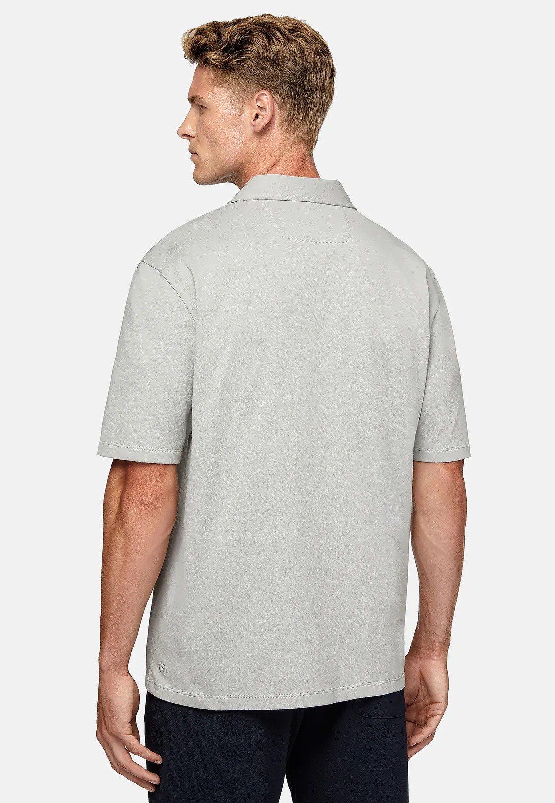 Grey Plain Jersey Polo Shirt, , large image number 2