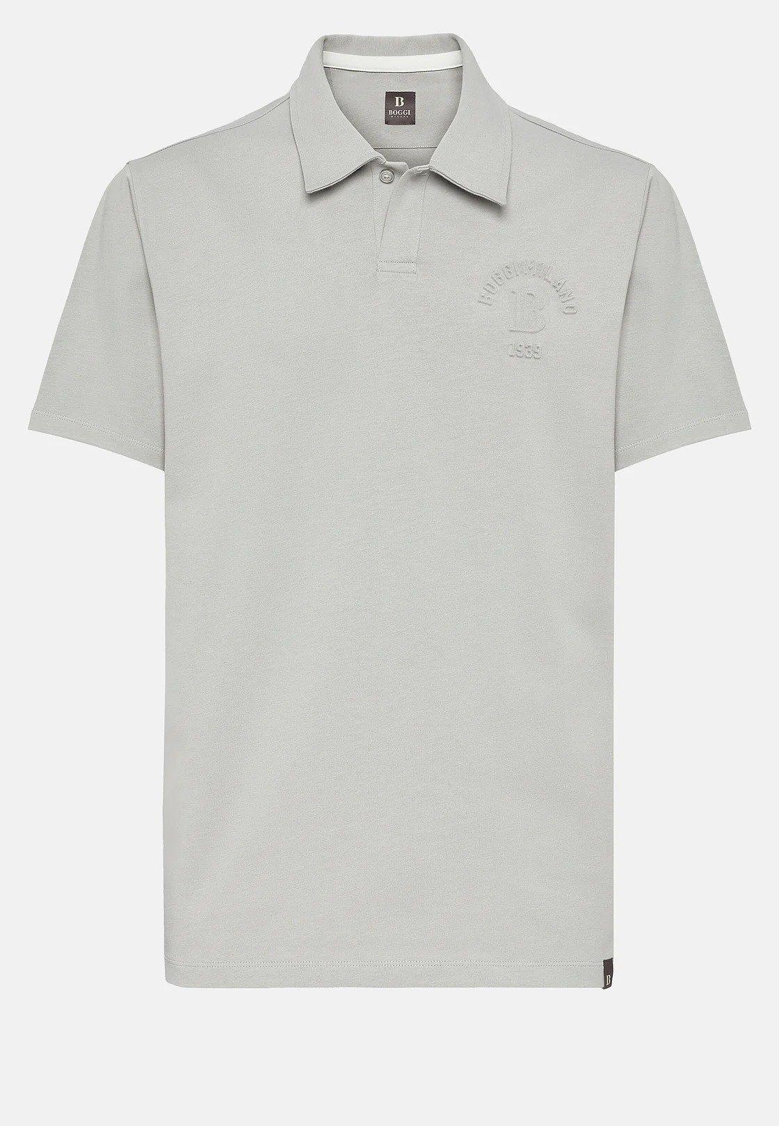 Grey Plain Jersey Polo Shirt, , large image number 4