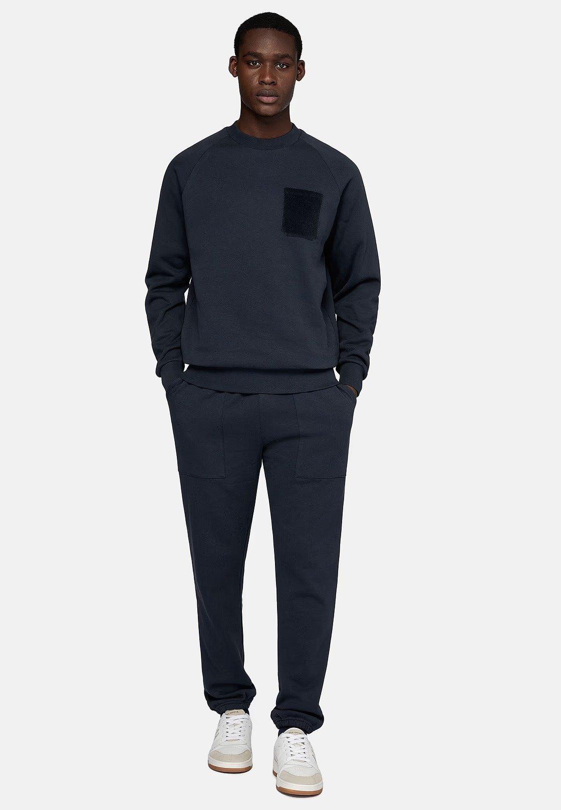 Navy Crew Neck Cotton Sweatshirt, , large image number 2
