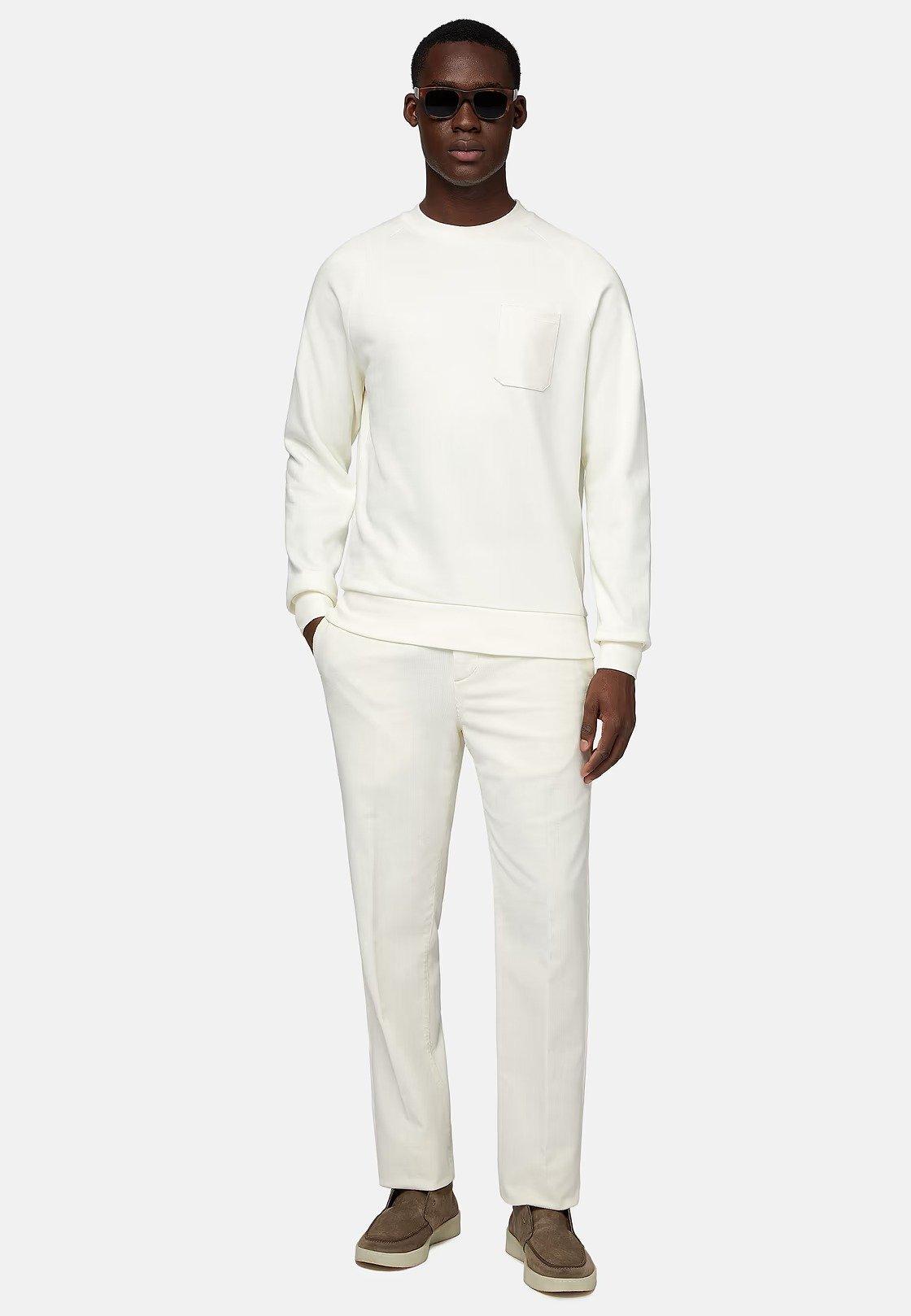 White Solid Casual Sweatshirt, , large image number 2