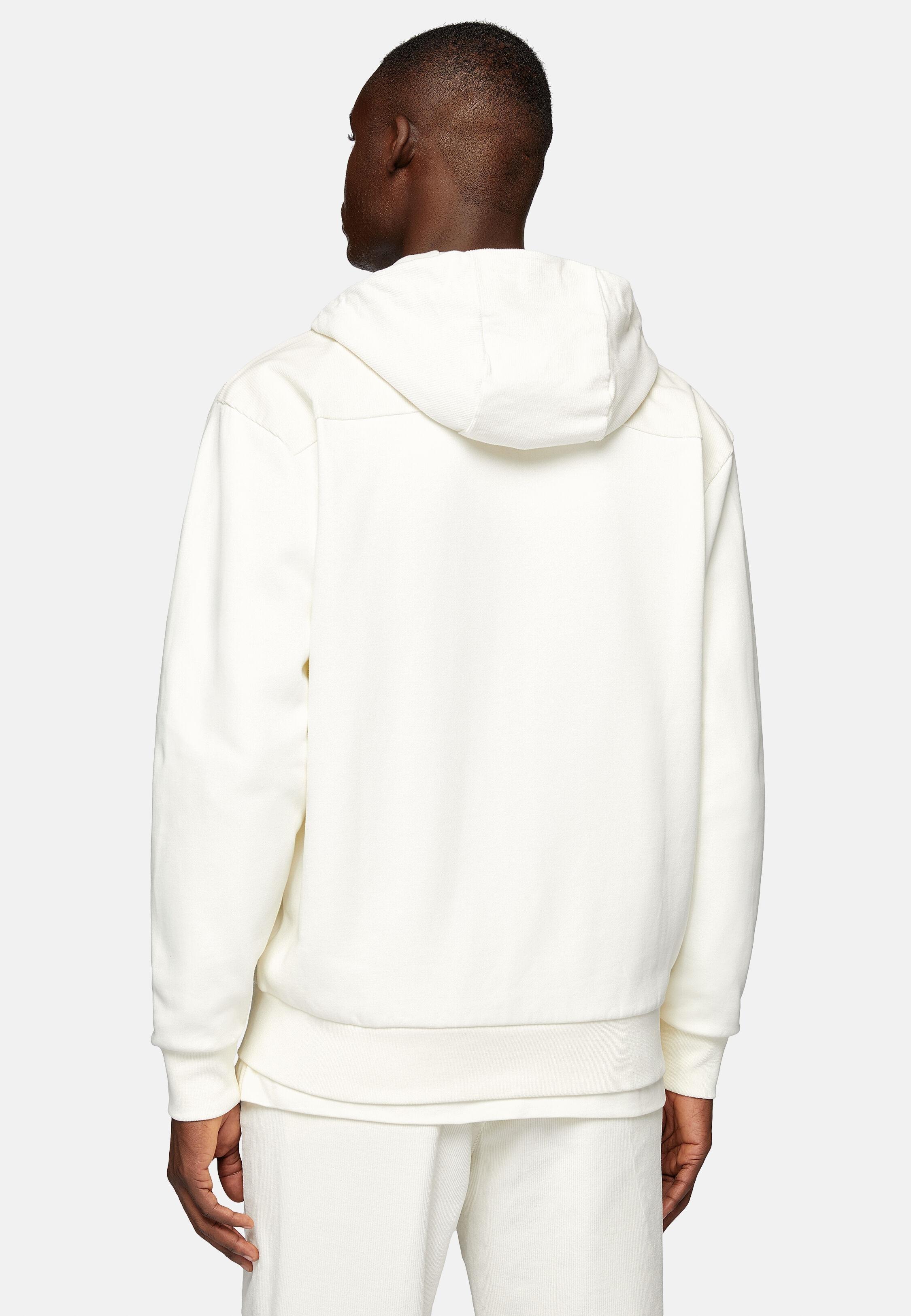 Sweatshirt in Solid Cotton, White, White, large image number 4