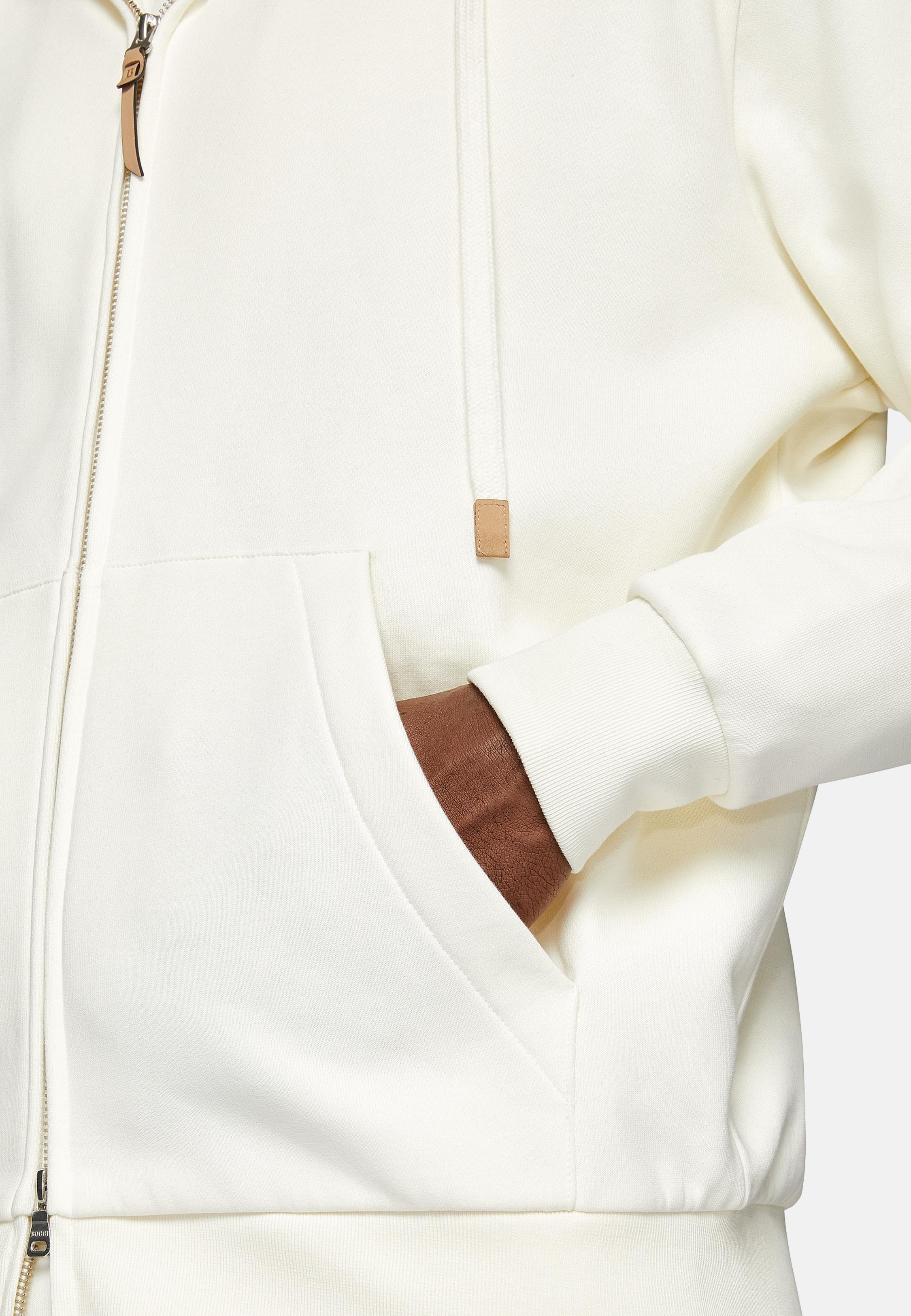 Sweatshirt in Solid Cotton, White, White, large image number 5