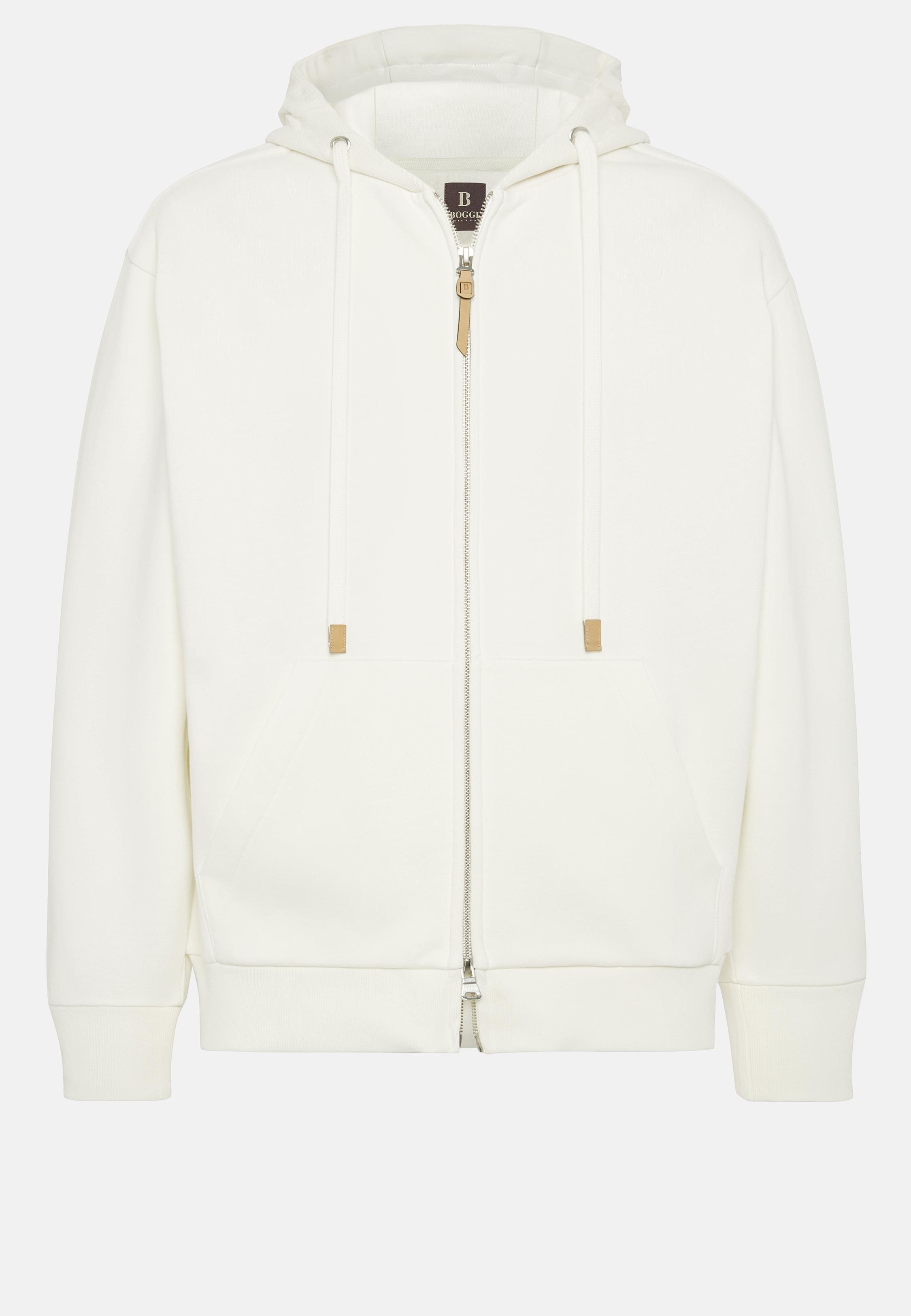 Sweatshirt in Solid Cotton, White, White, large image number 7