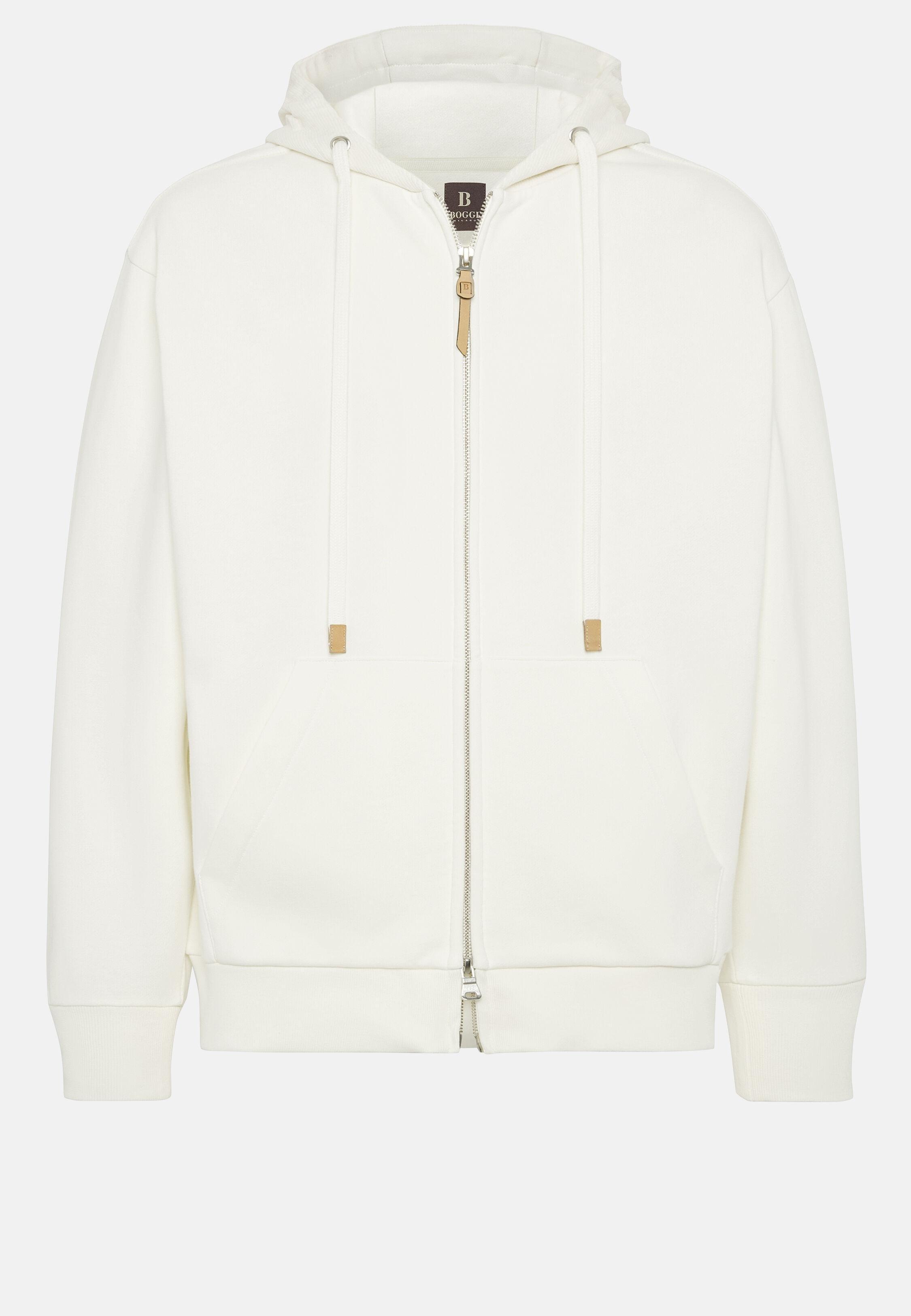 Sweatshirt in Solid Cotton, White, White, large image number 8