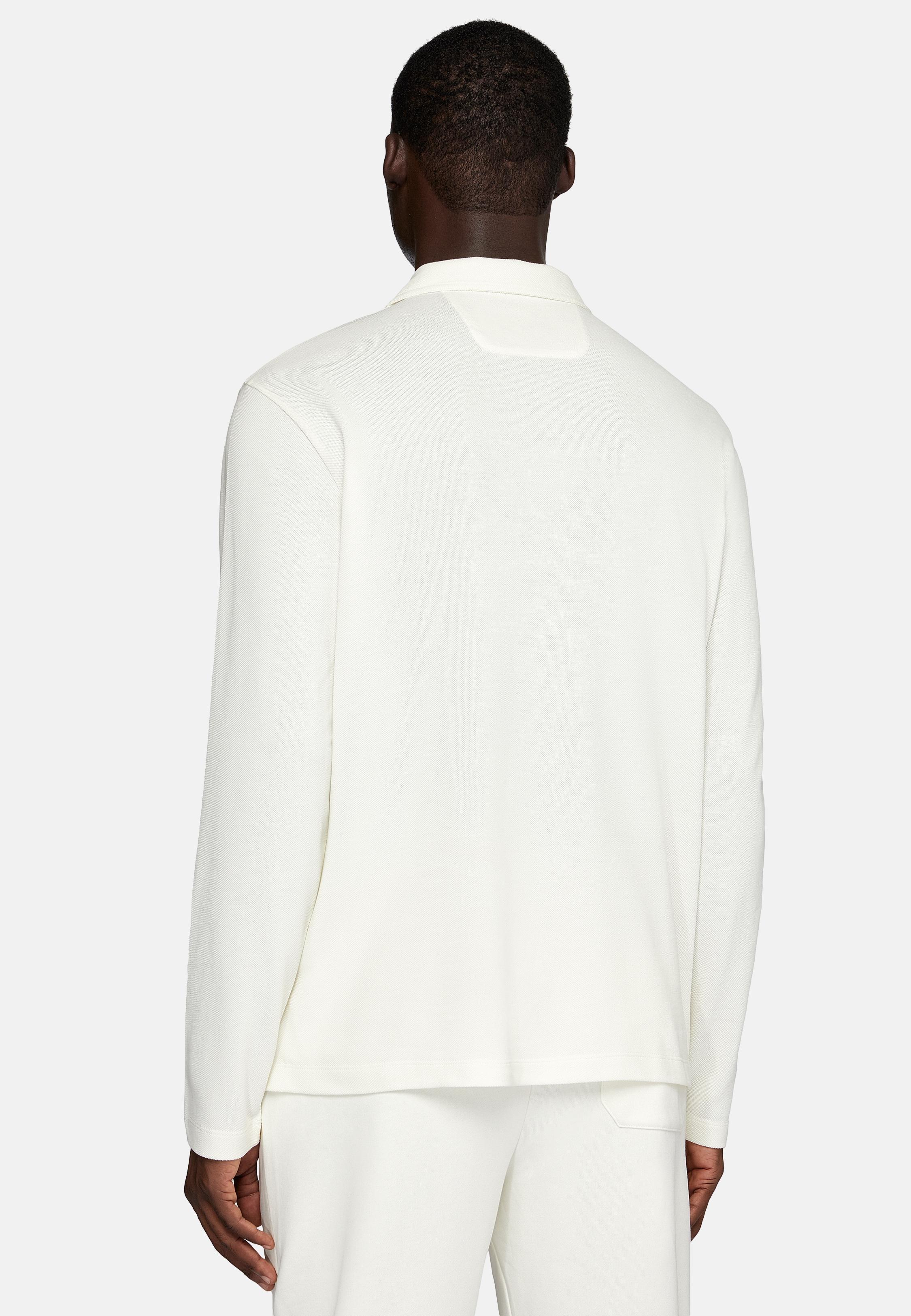 White Solid Casual Polo Shirt, White, large image number 3