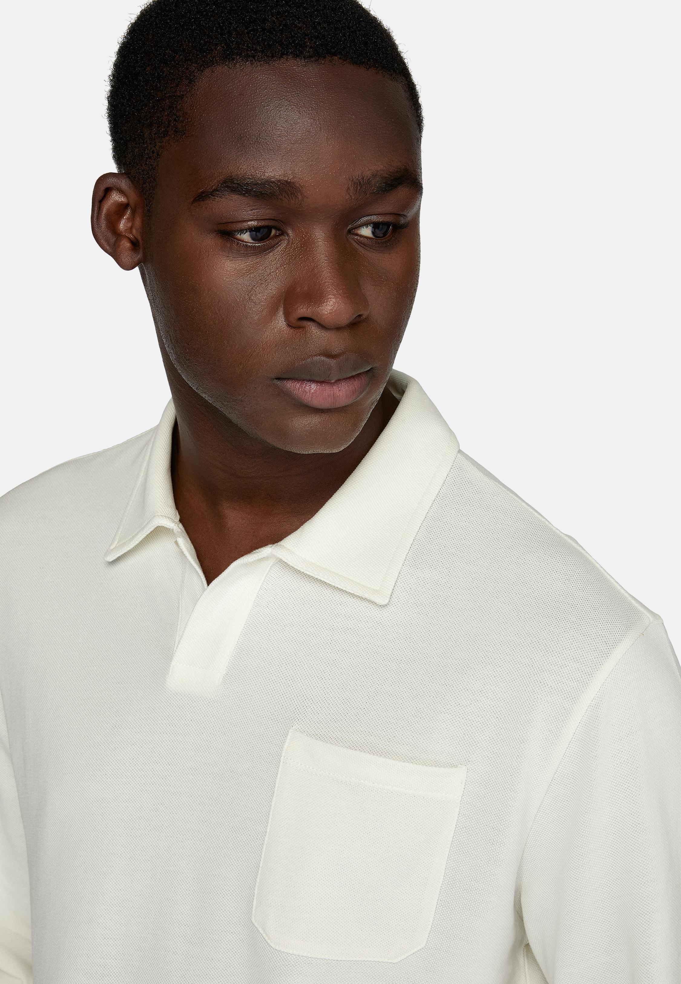 White Solid Casual Polo Shirt, , large image number 5