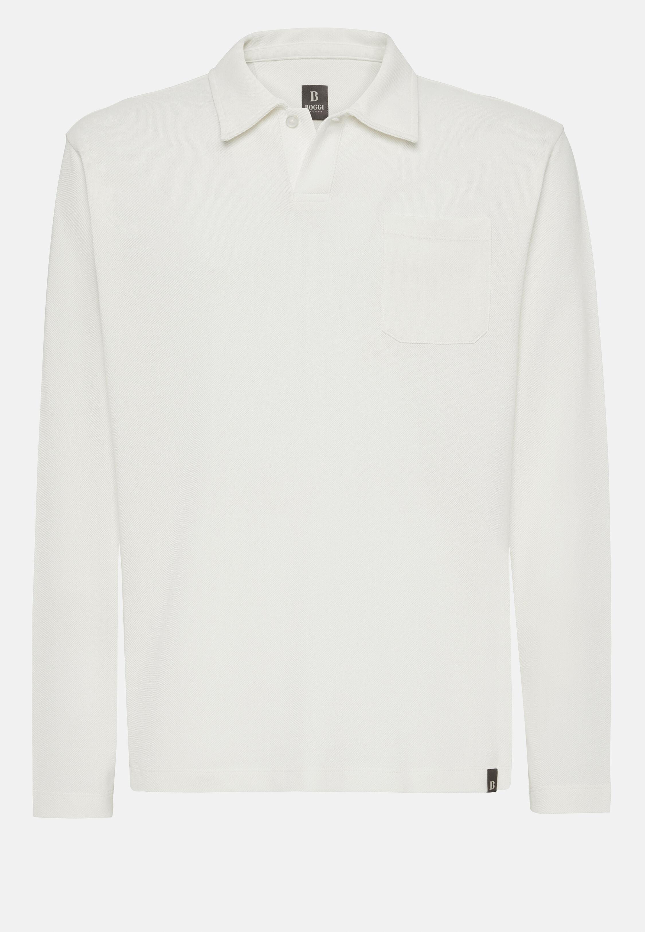 Solid Casual Polo Shirt, White, White, large image number 7