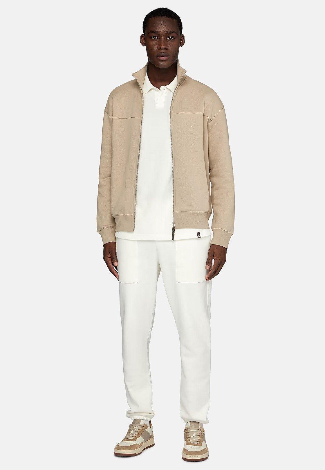 Beige Texture Casual Sweatshirt, , large image number 0