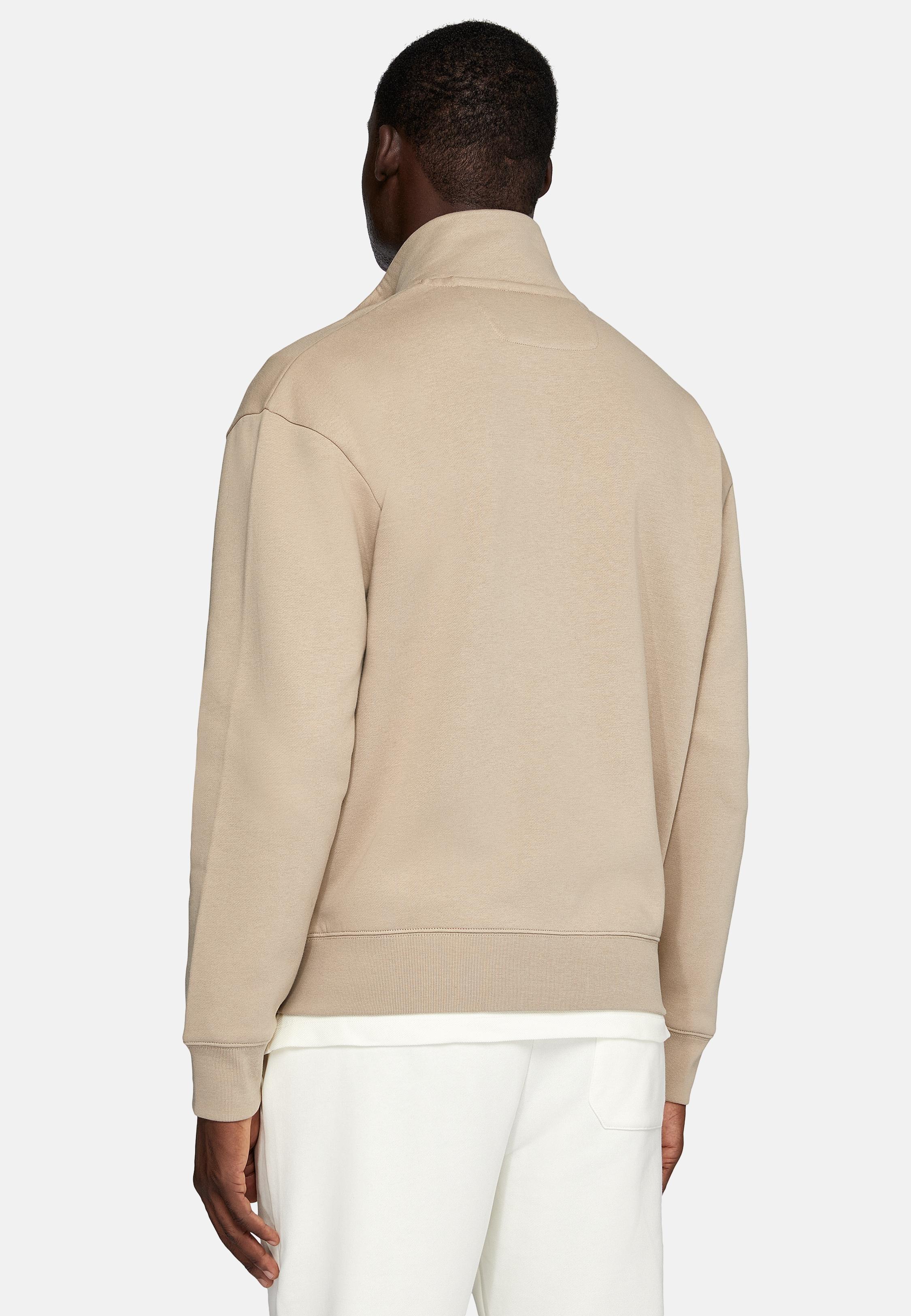 Beige Texture Casual Sweatshirt, , large image number 3
