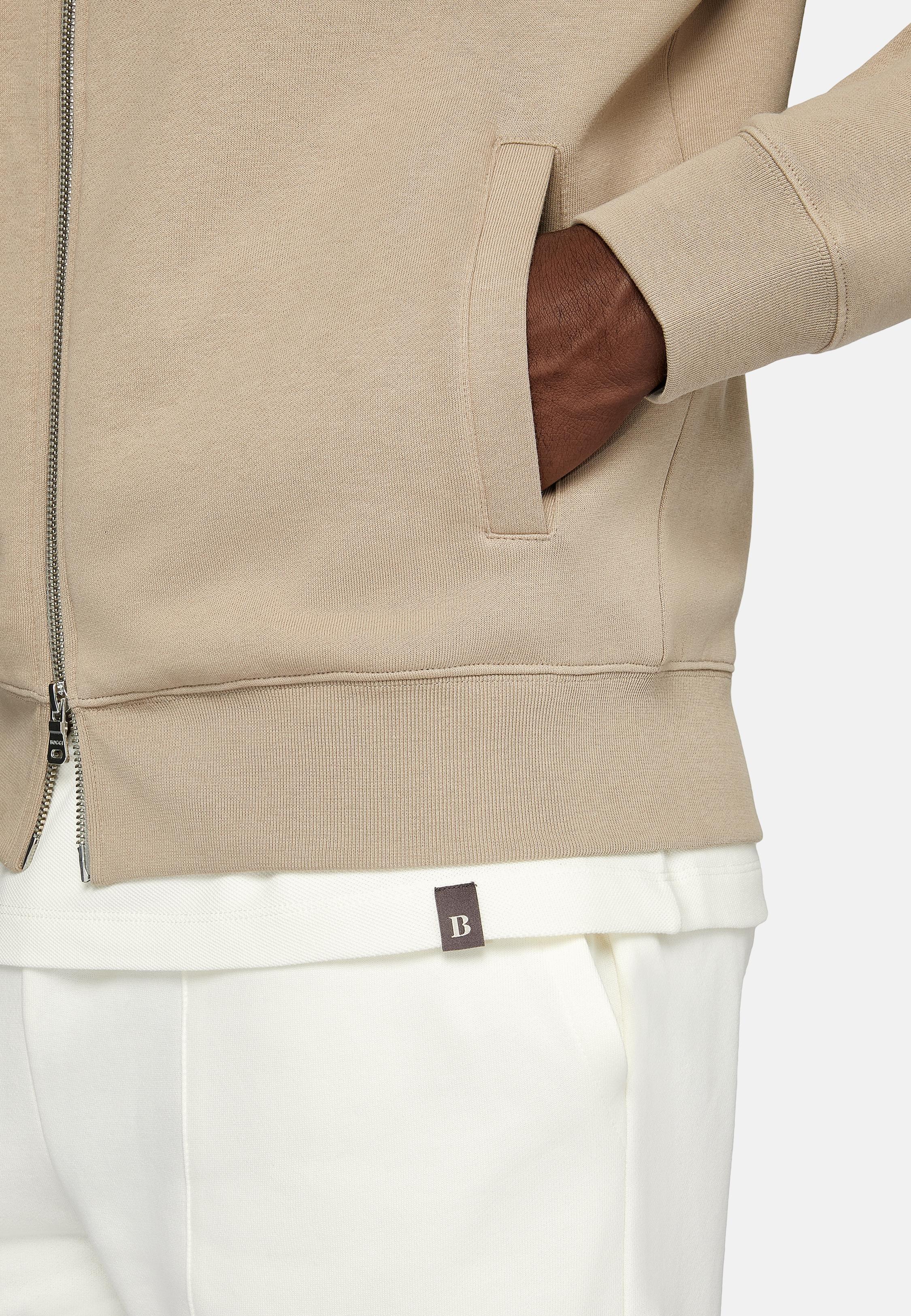 Beige Texture Casual Sweatshirt, , large image number 5