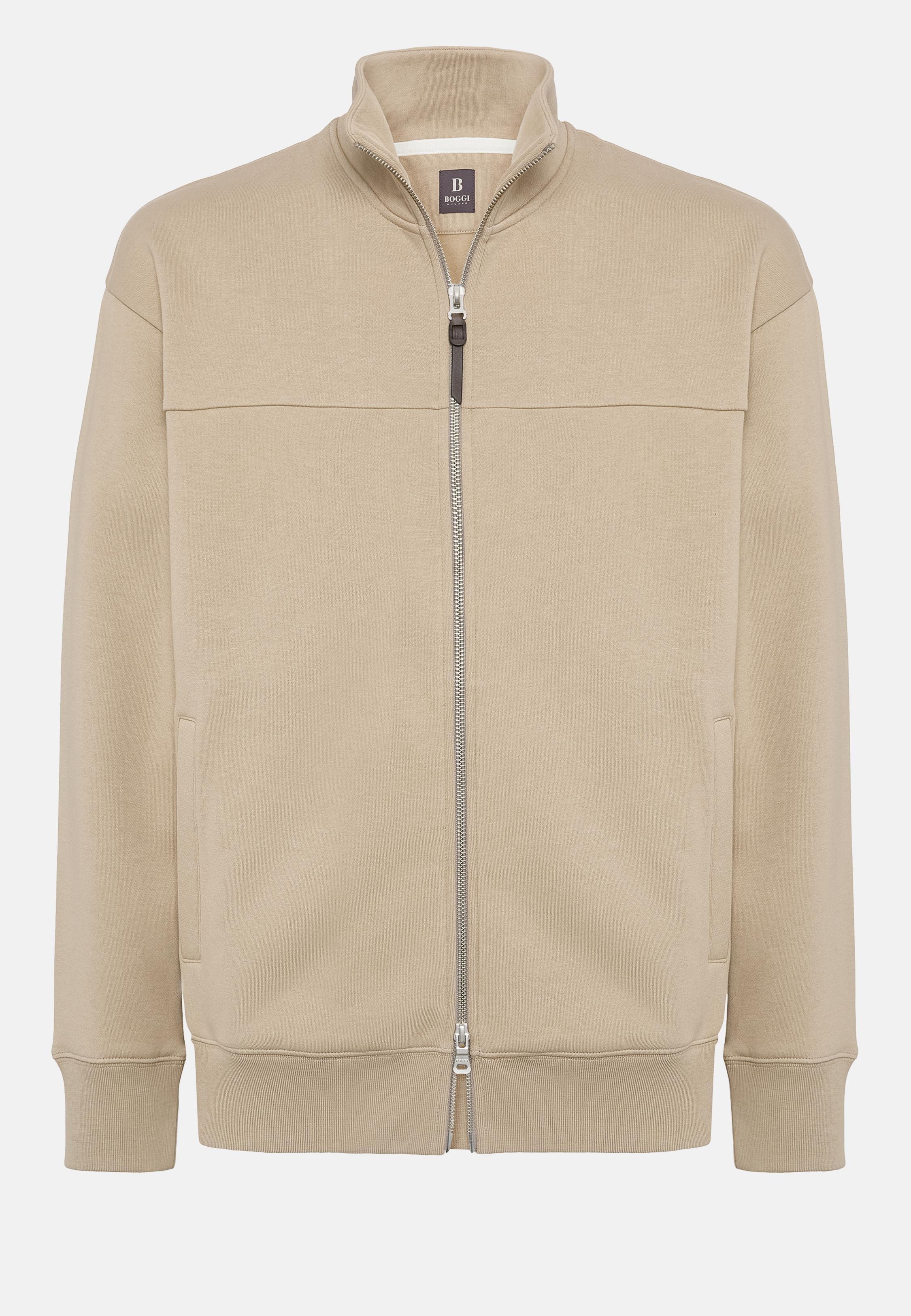 Beige Texture Casual Sweatshirt, , large image number 6