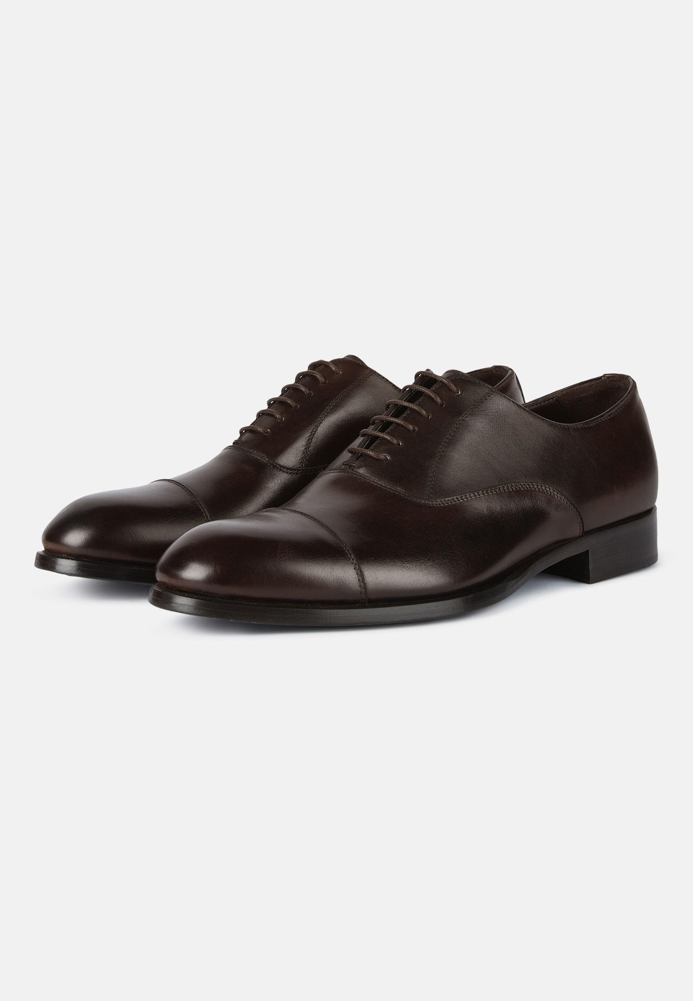 Solid Oxford Shoes, Dark Brown, Dark brown, large image number 1
