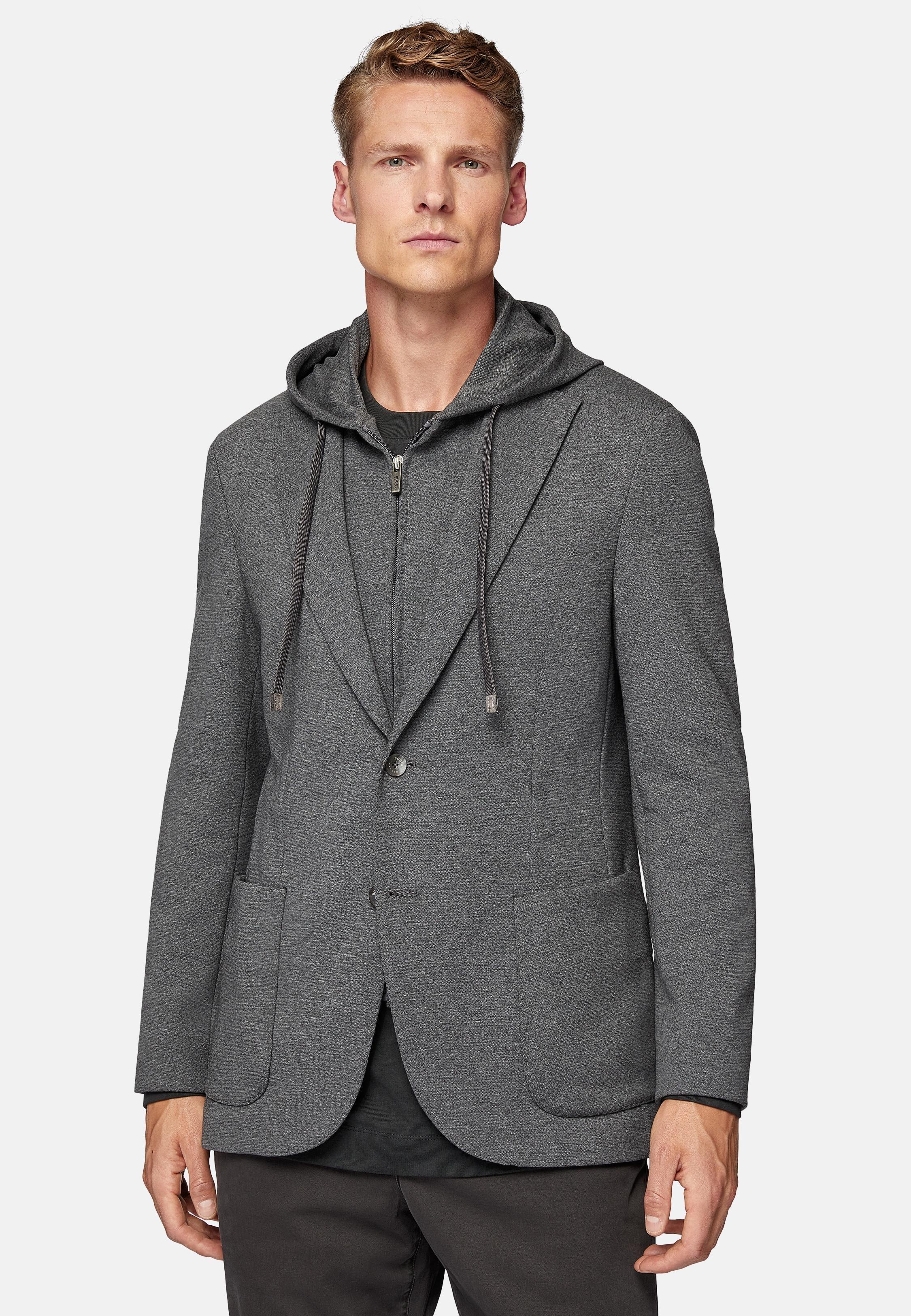 Black Blended Sweatshirt Jacket, , large image number 0