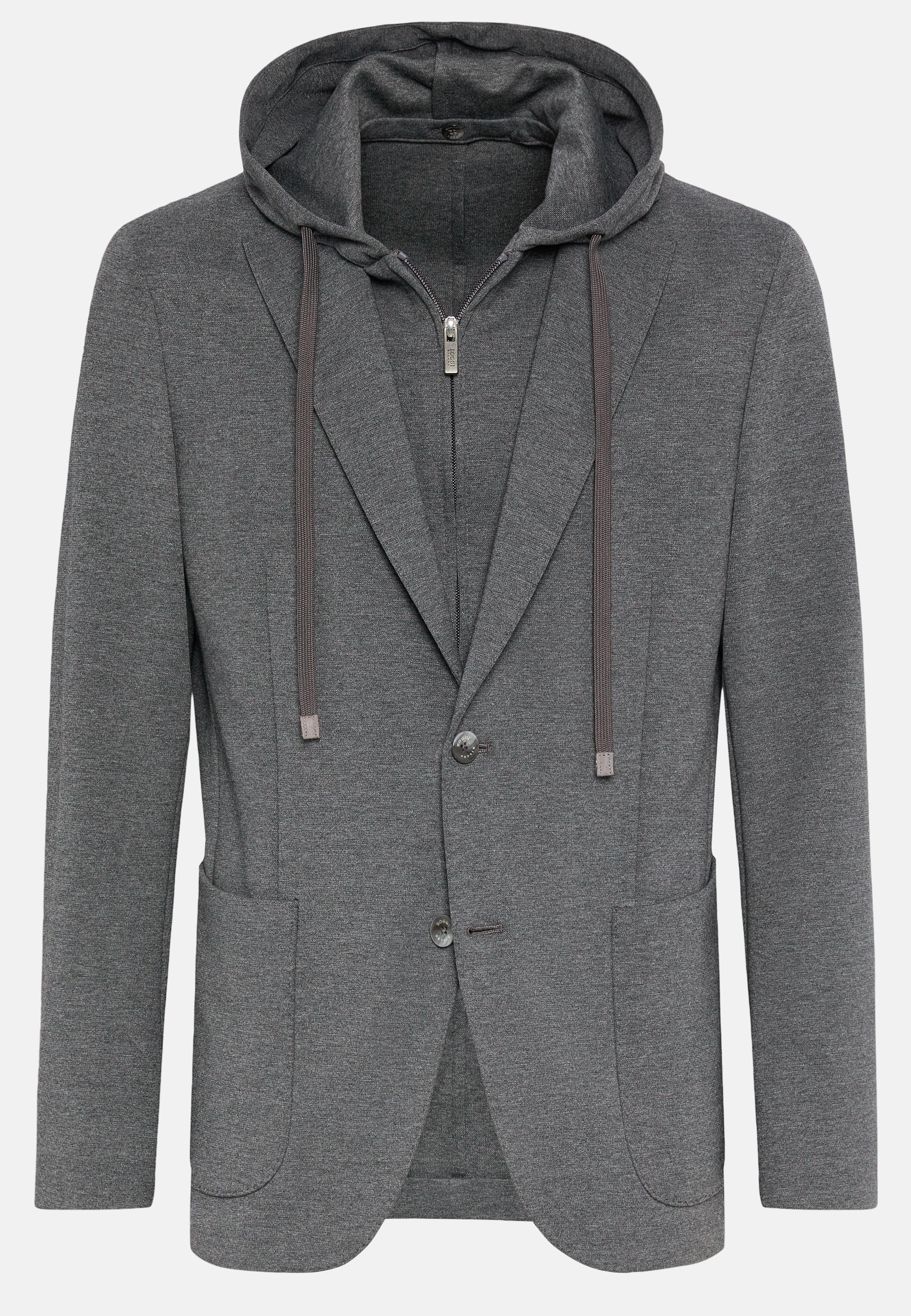 Black Blended Sweatshirt Jacket, , large image number 3