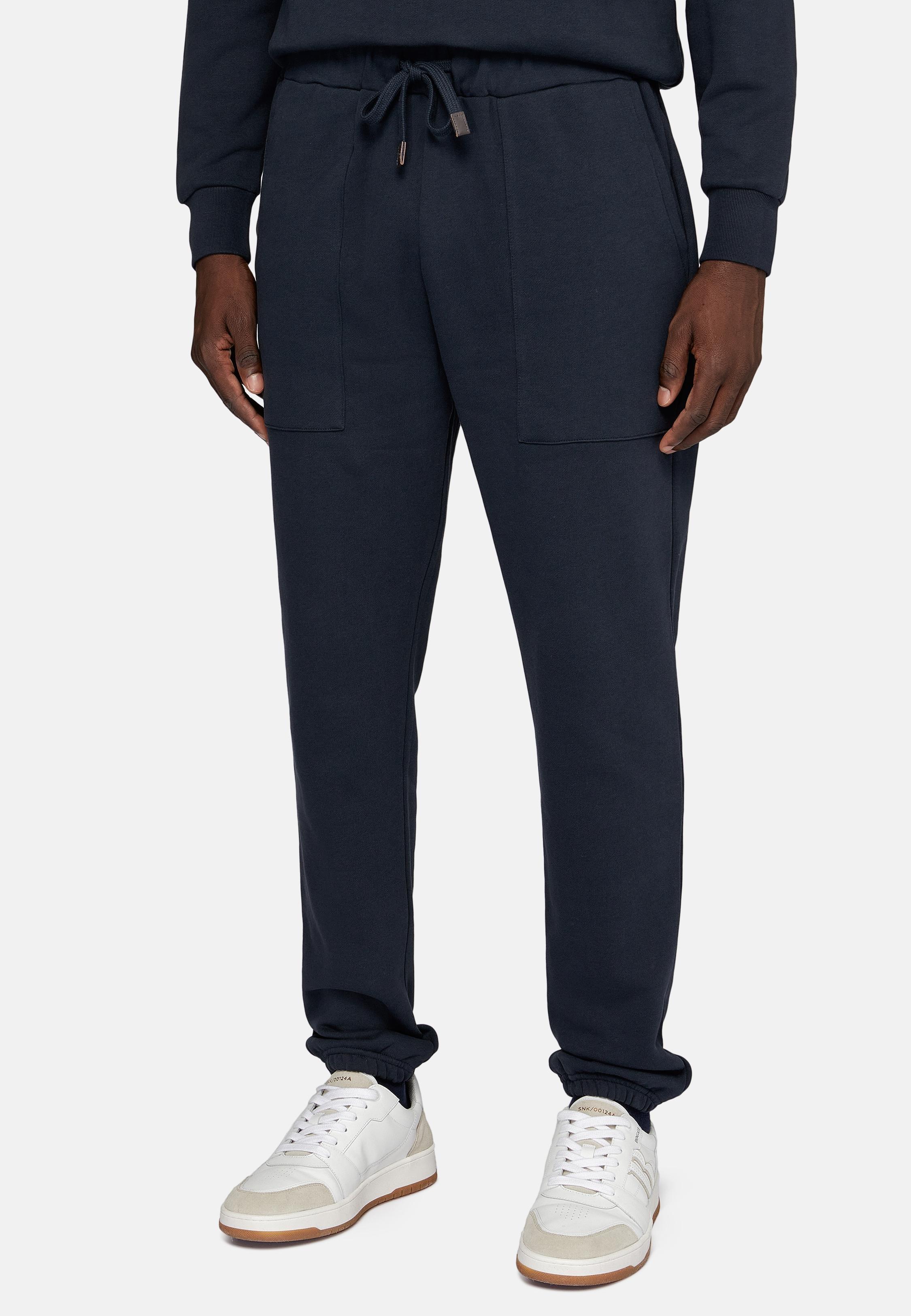 Navy Solid Casual Full Length Trousers, , large image number 1