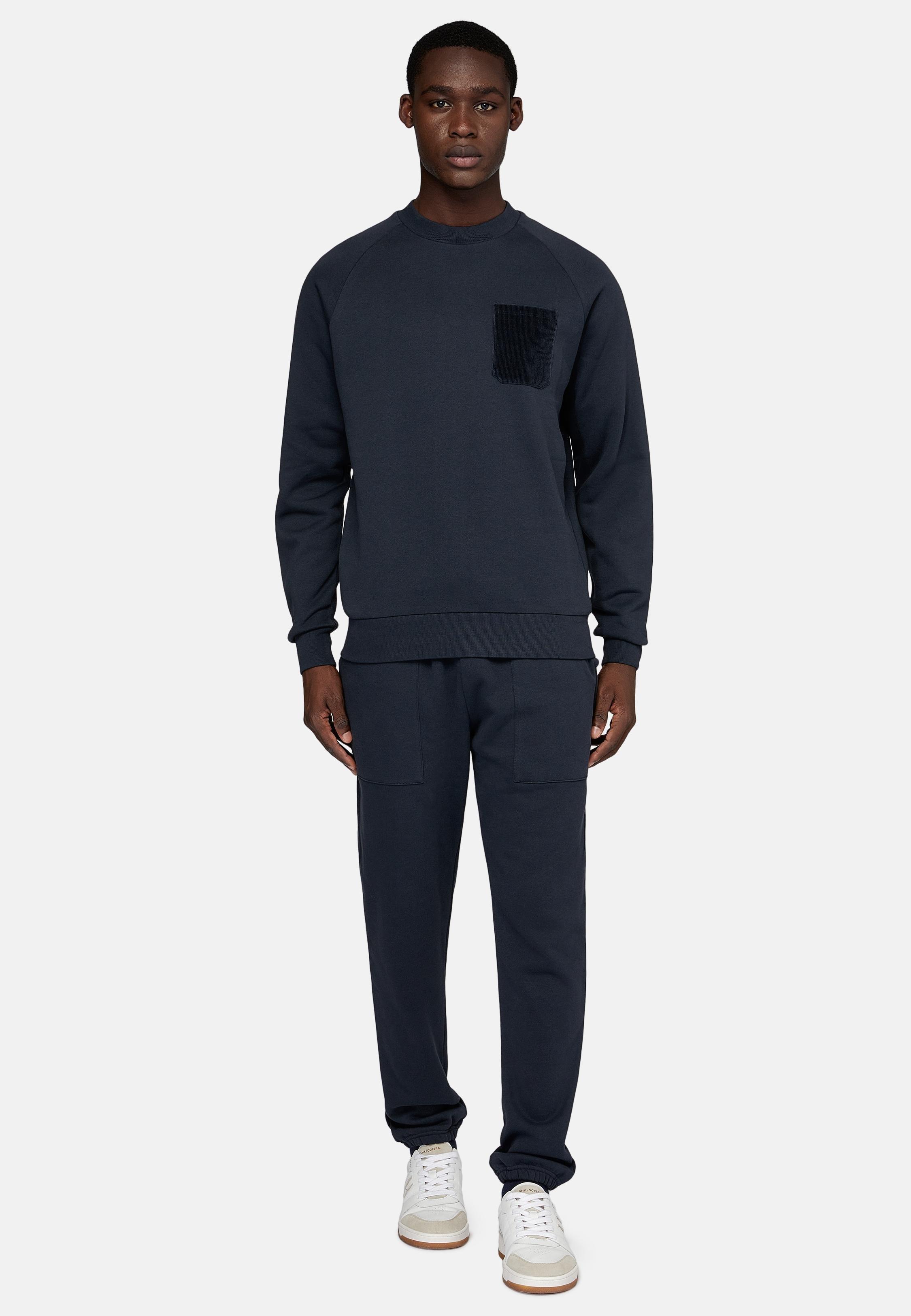 Navy Solid Casual Full Length Trousers, , large image number 3