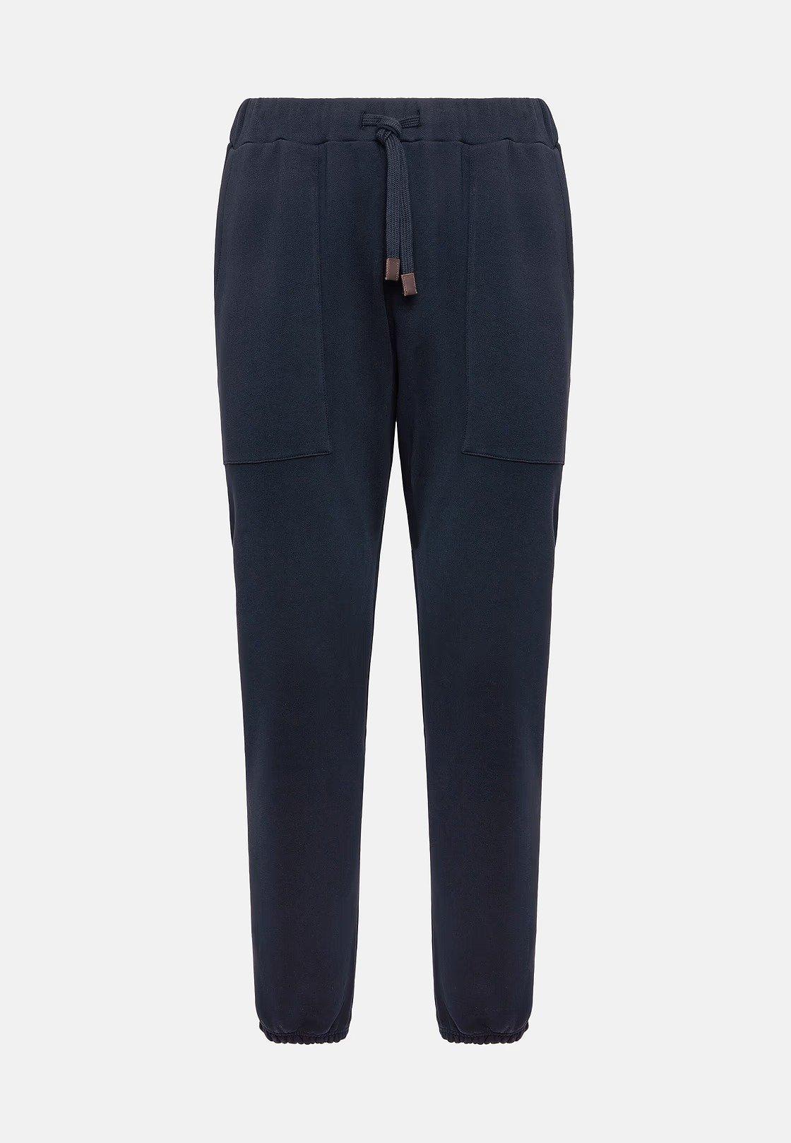 Navy Solid Casual Full Length Trousers, , large image number 4