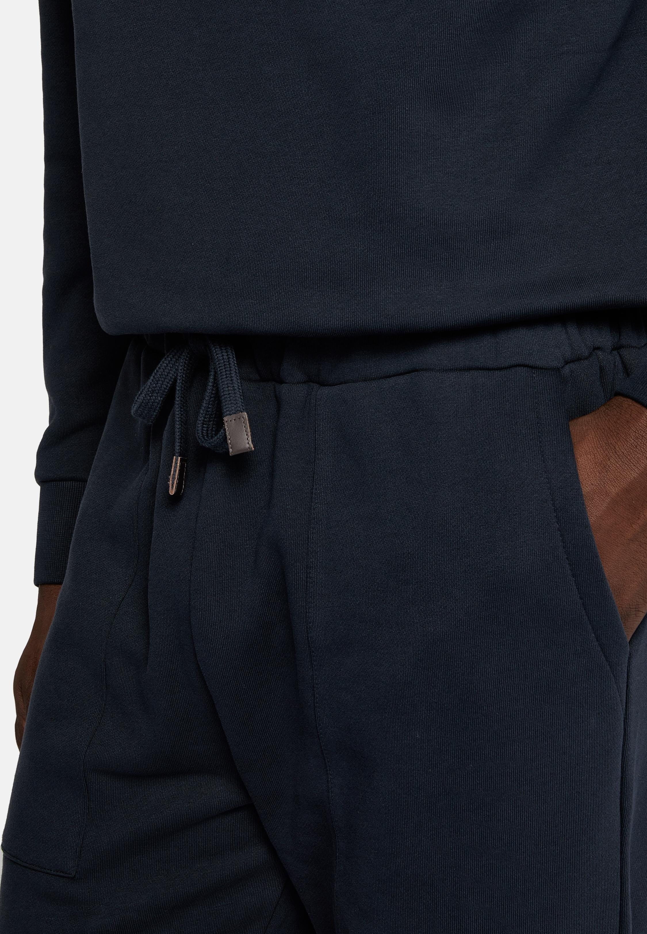 Navy Solid Casual Full Length Trousers, , large image number 6